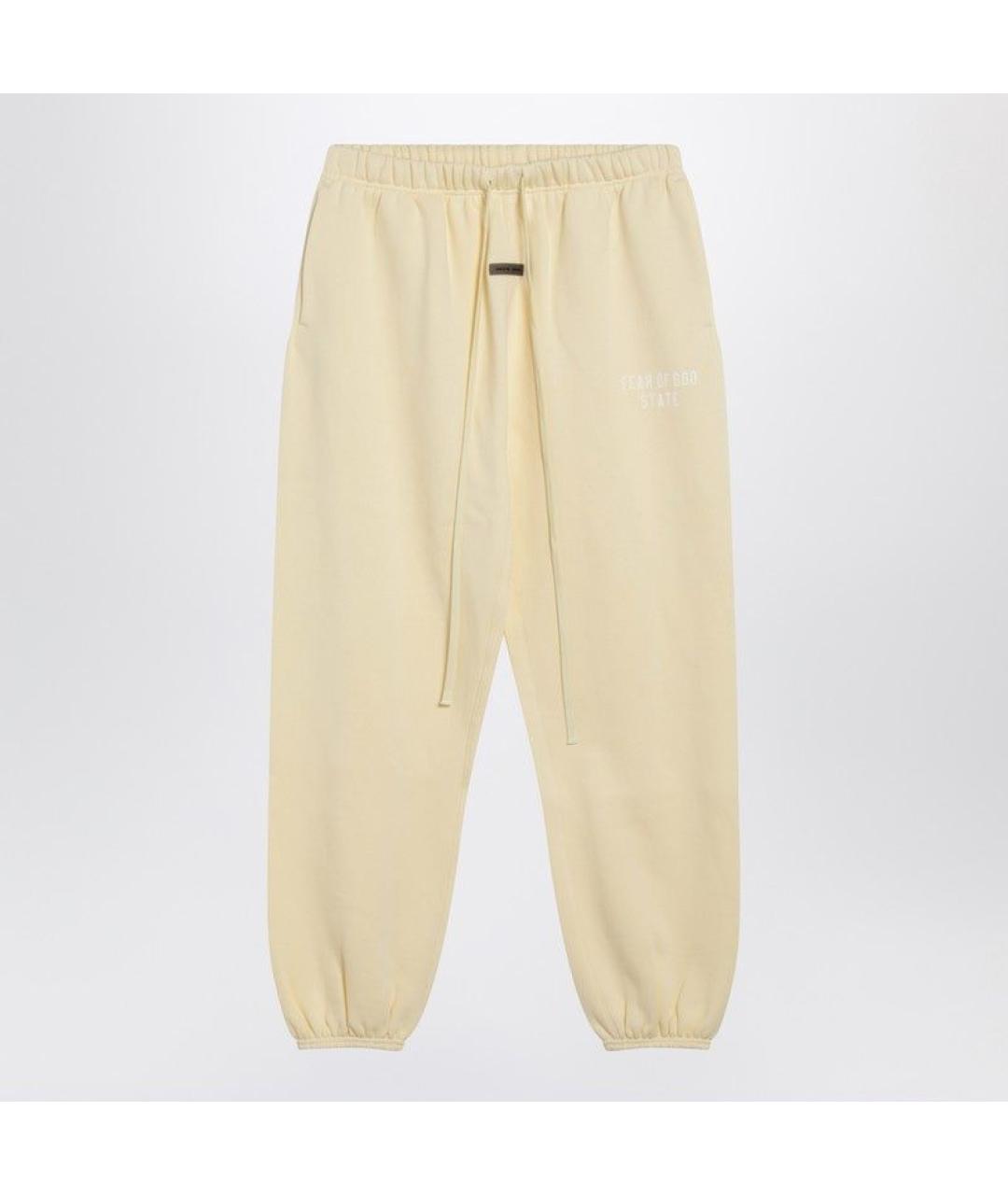 FEAR OF GOD ESSENTIALS Желтые хлопковые прямые брюки, фото 3