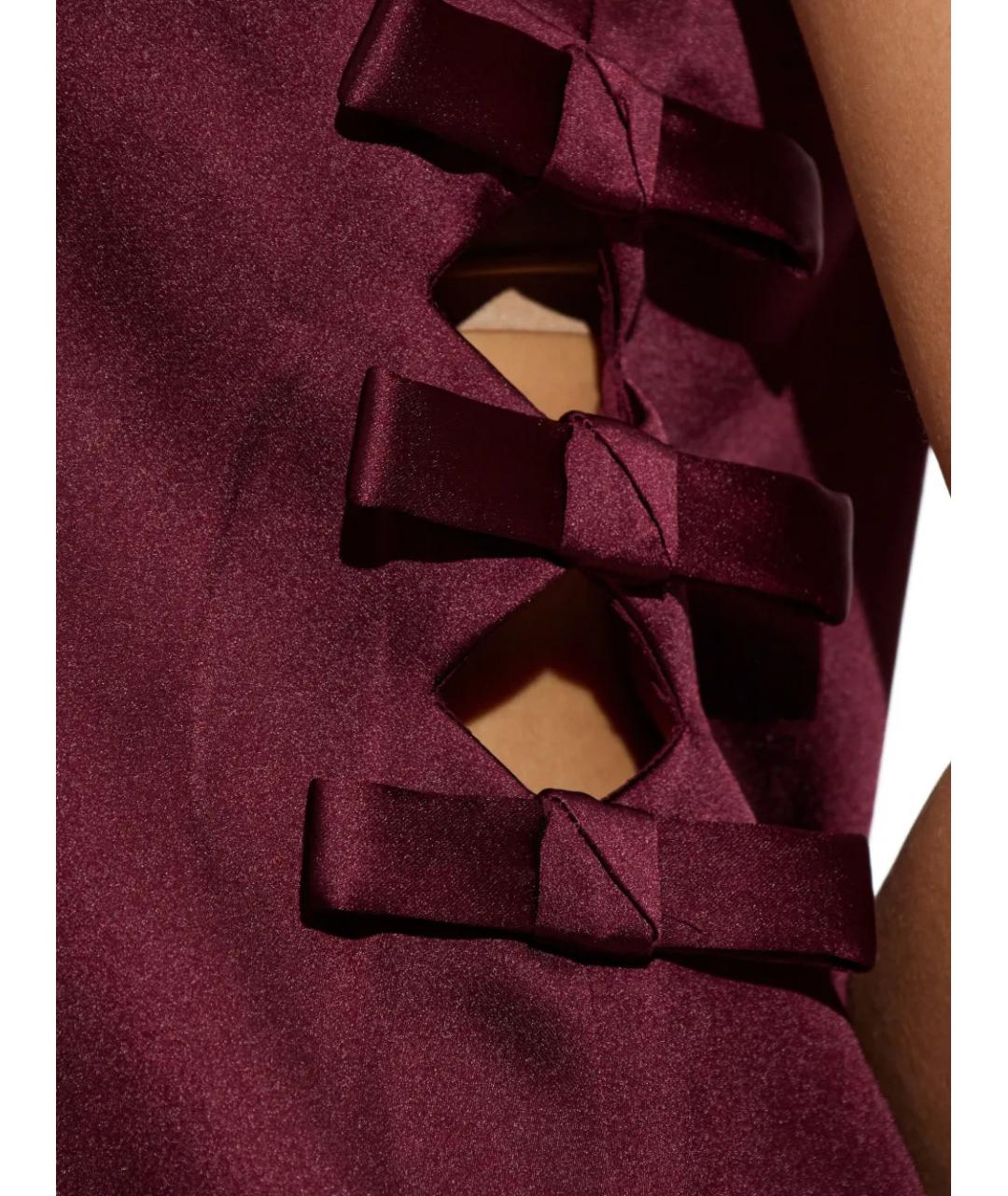 SELF-PORTRAIT Бордовое полиэстеровое повседневное платье, фото 5