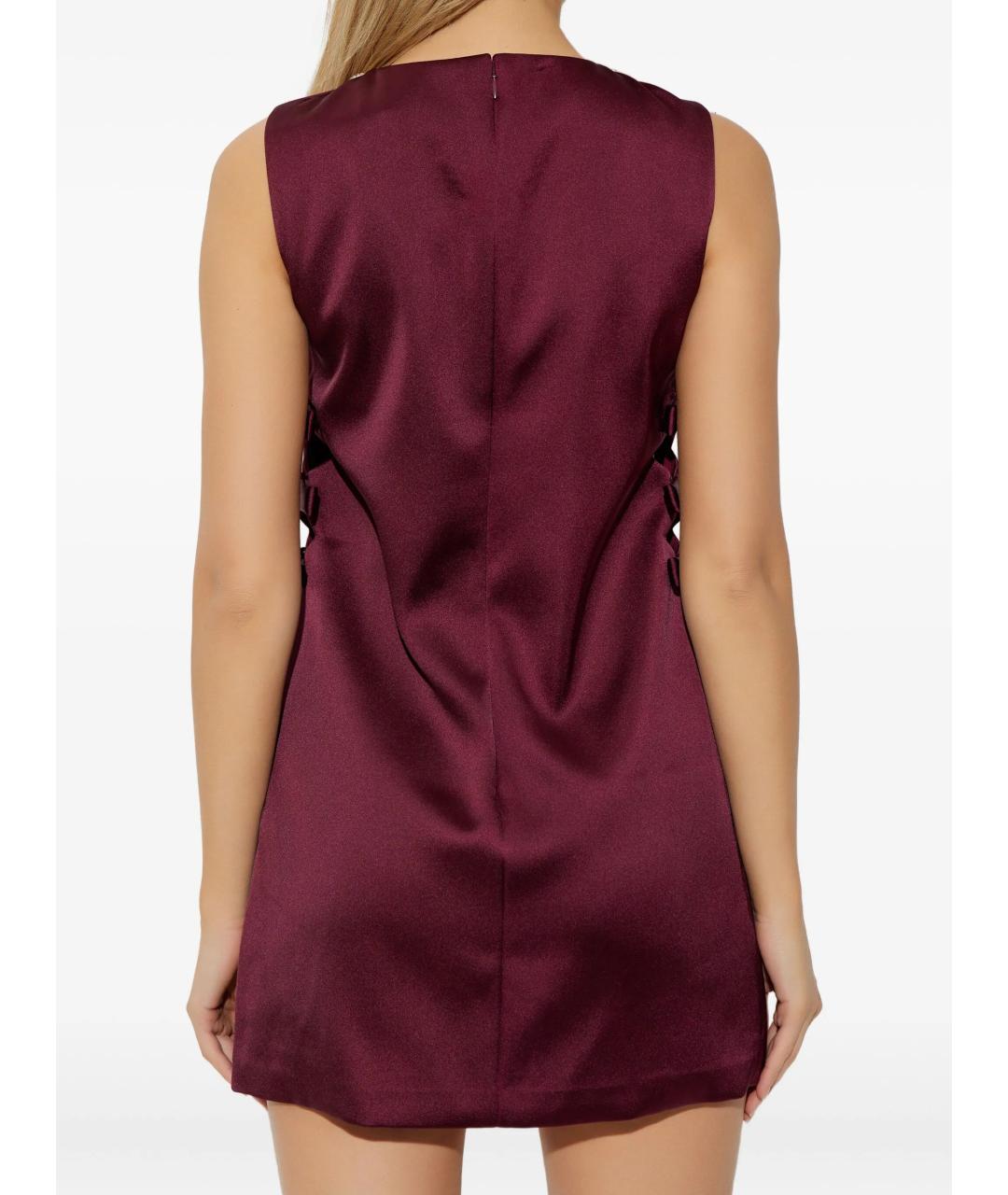 SELF-PORTRAIT Бордовое полиэстеровое повседневное платье, фото 4