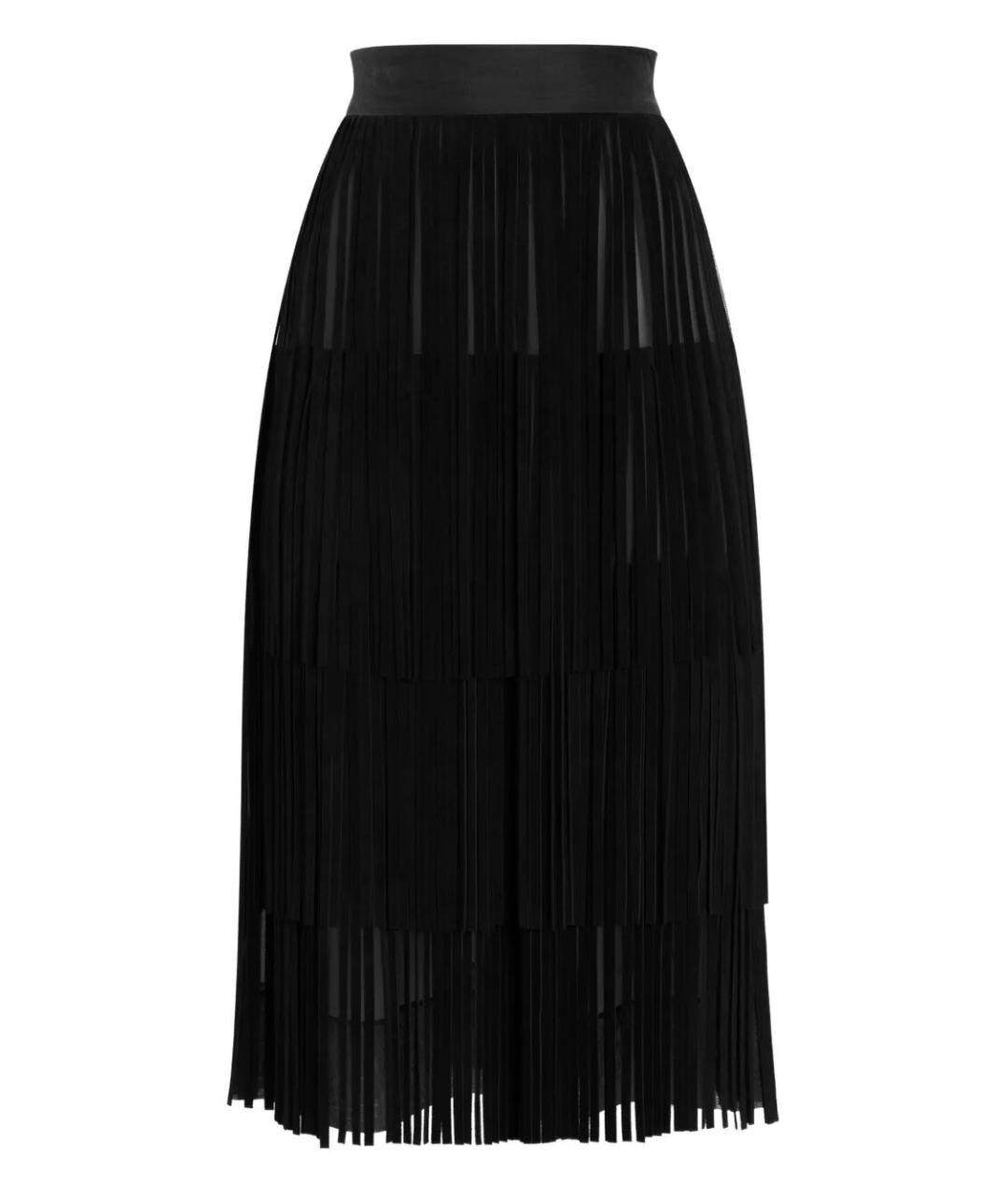 DOLCE&GABBANA Черная шелковая юбка миди, фото 1