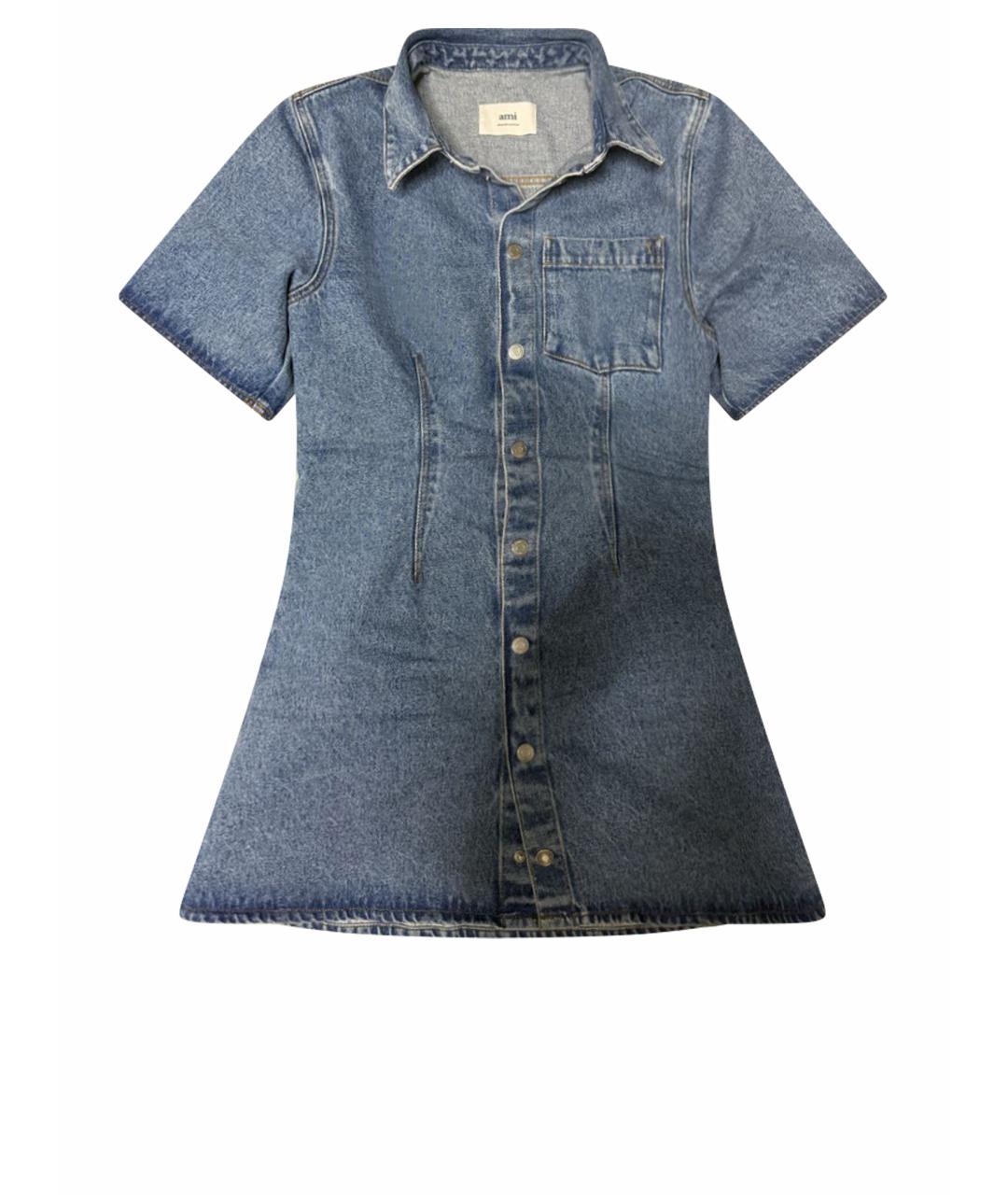 Ami Paris Синее деним повседневное платье, фото 1