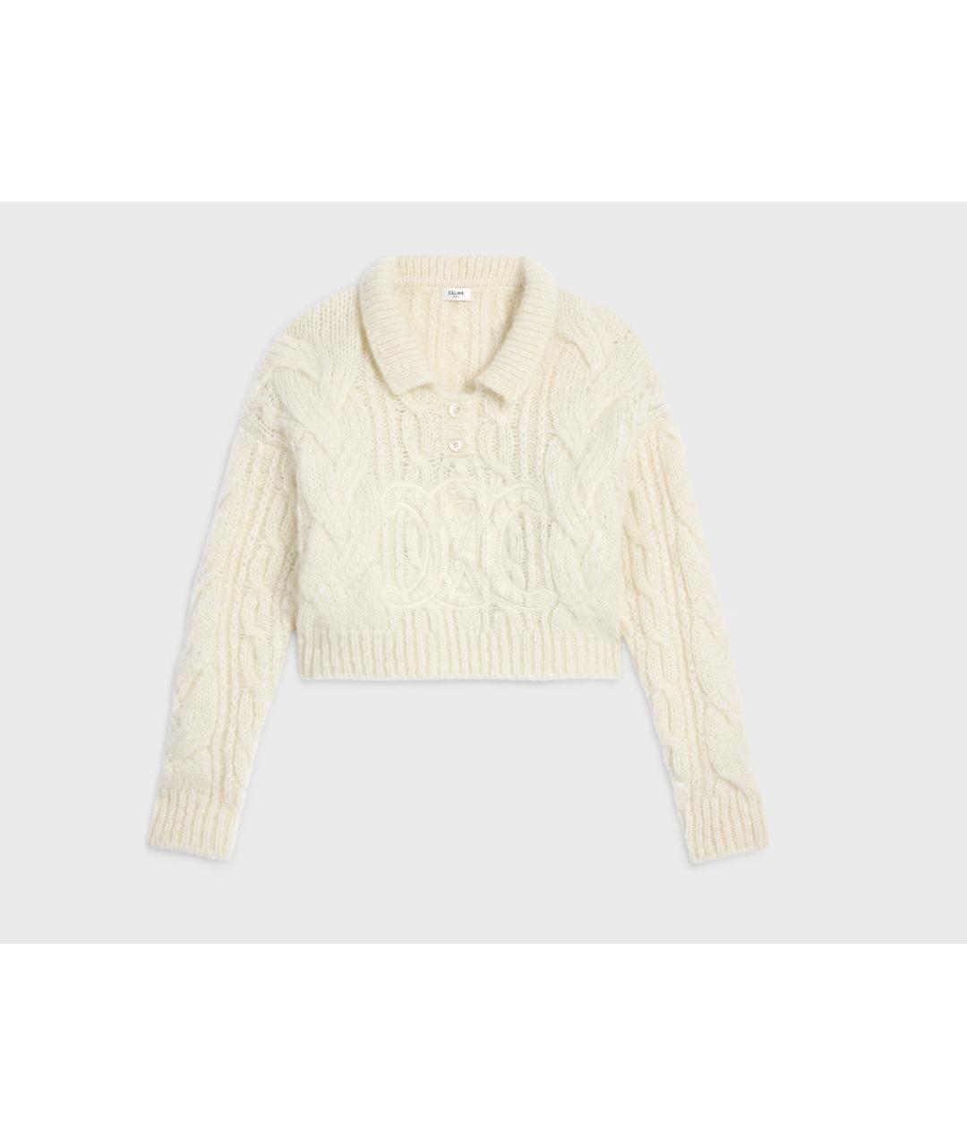 CELINE Белая шерстяная футболка, фото 6