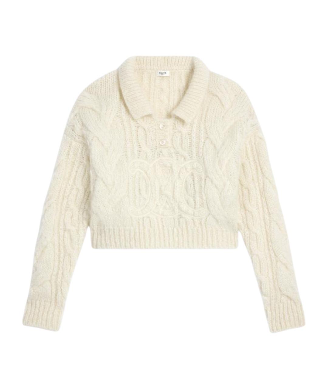 CELINE Белая шерстяная футболка, фото 1