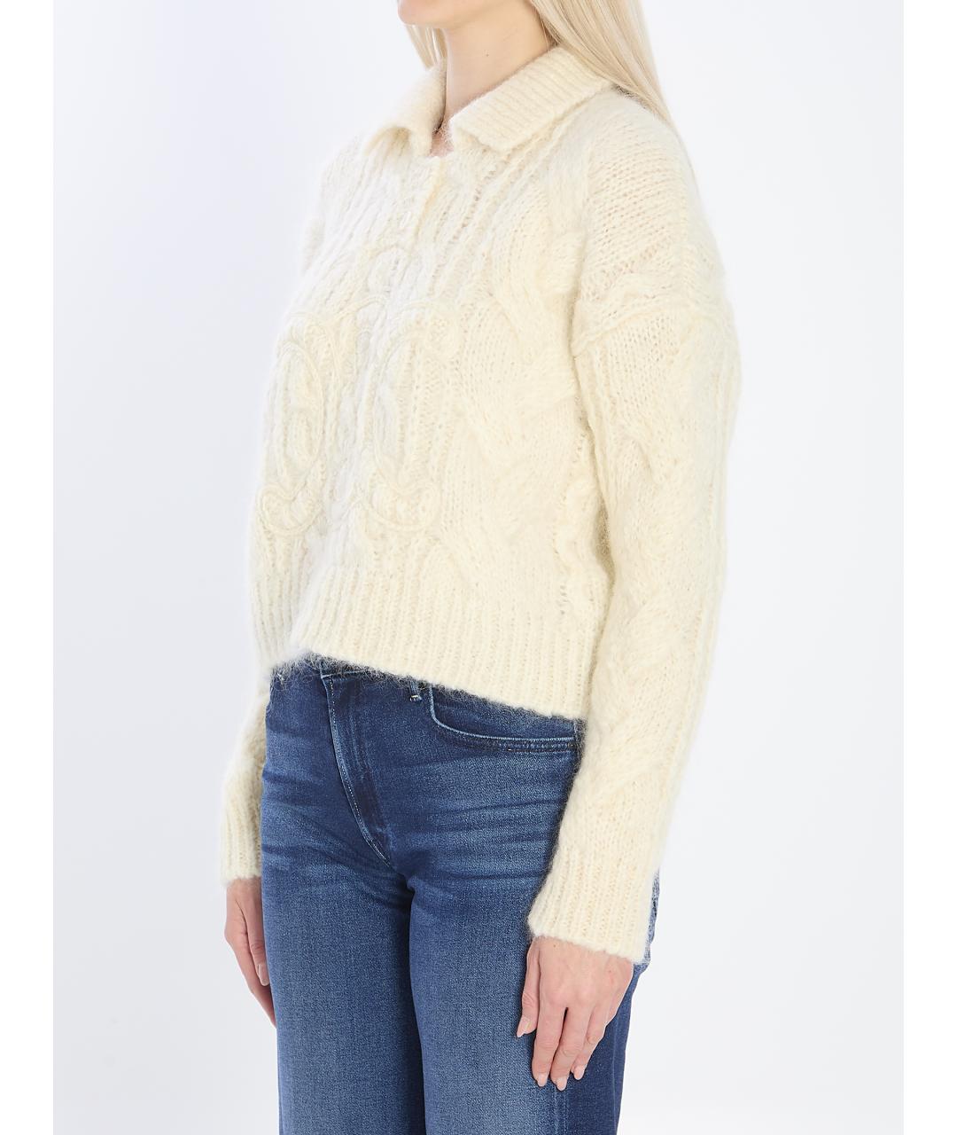 CELINE Белая шерстяная футболка, фото 3