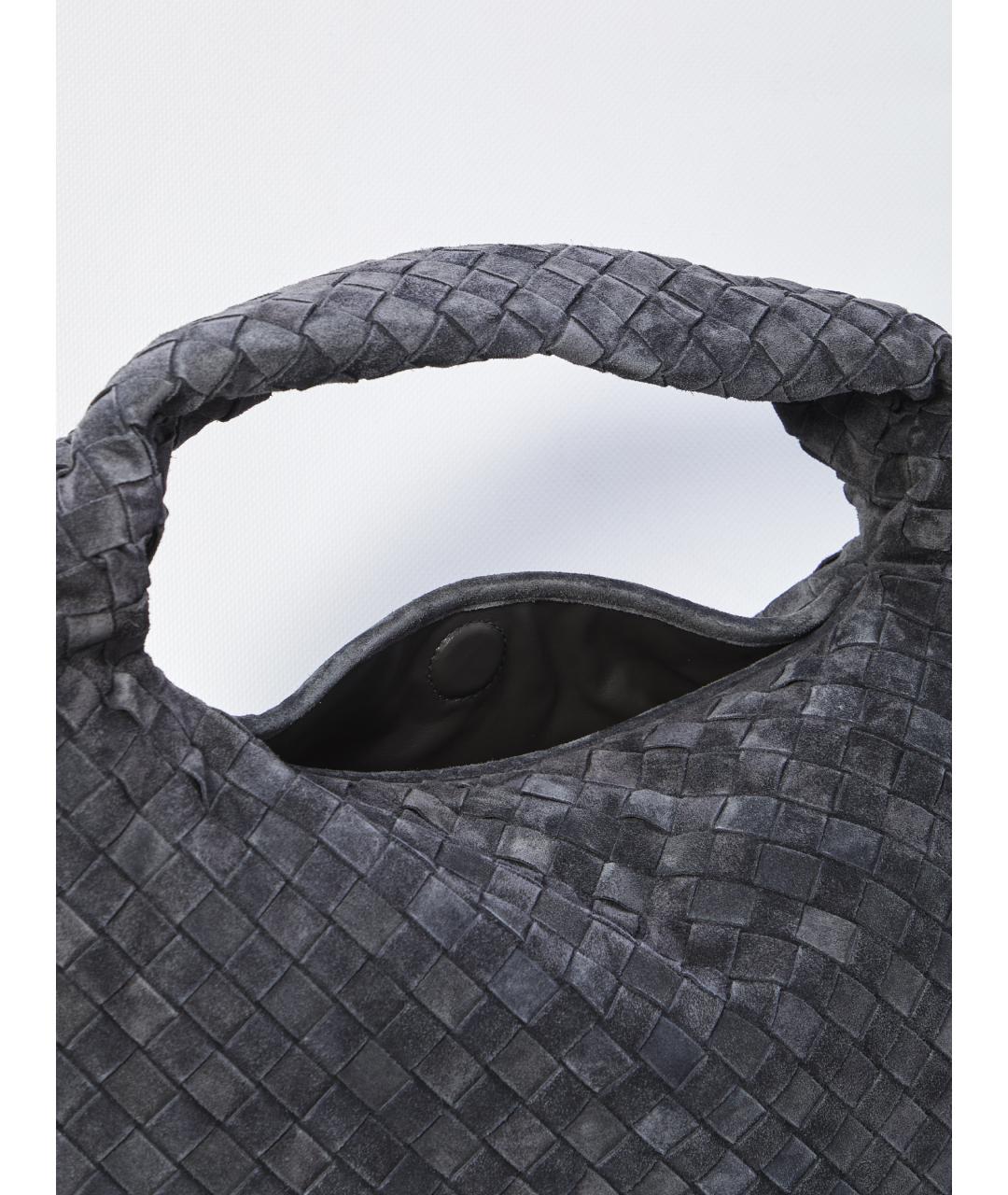 BOTTEGA VENETA Серая замшевая сумка с короткими ручками, фото 4