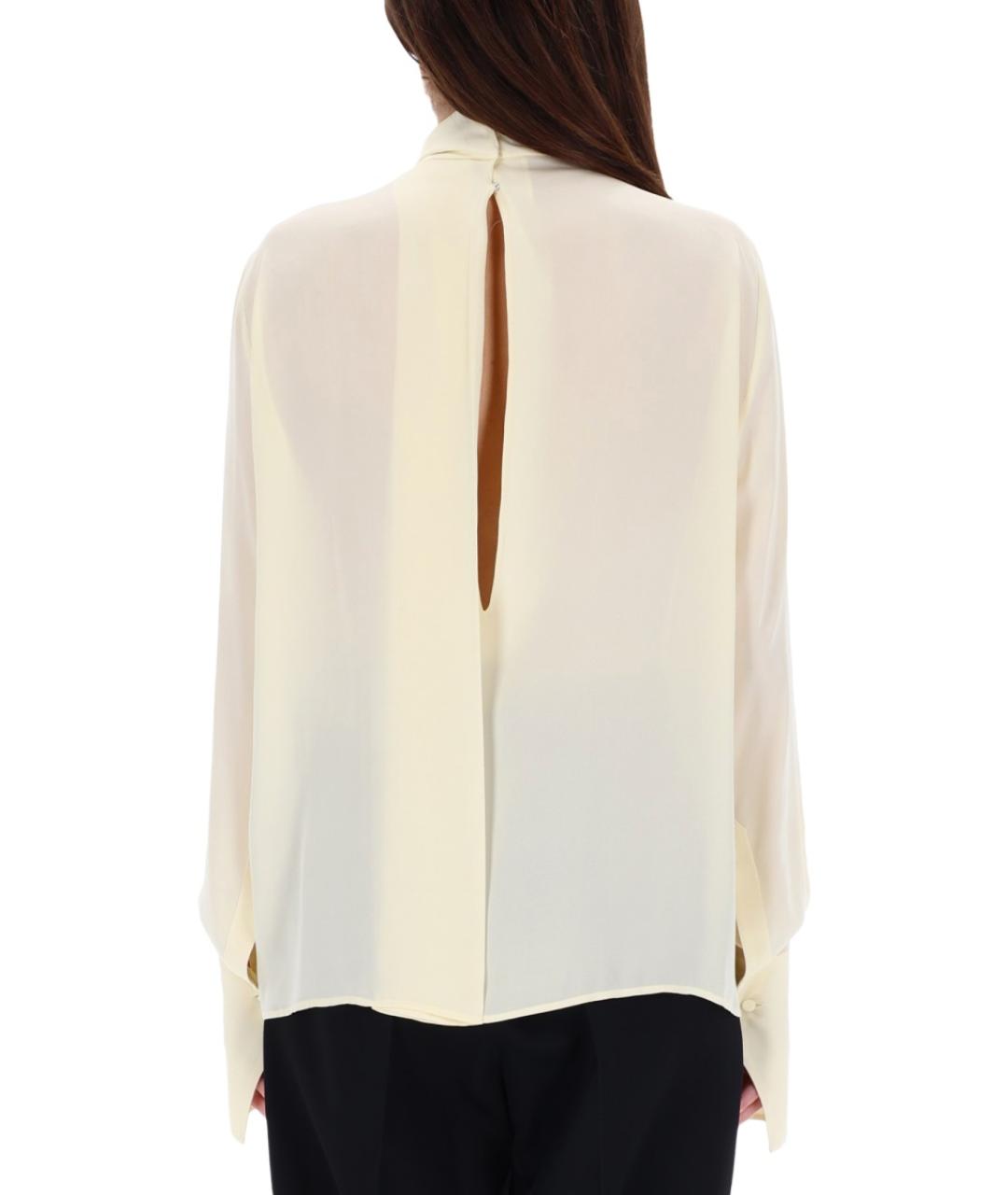 TOM FORD Белая шелковая блузы, фото 4