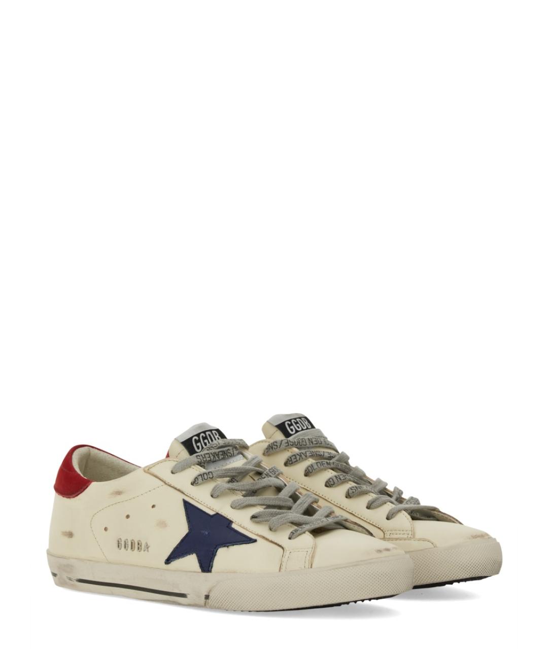 GOLDEN GOOSE DELUXE BRAND Белые кожаные низкие кроссовки / кеды, фото 2