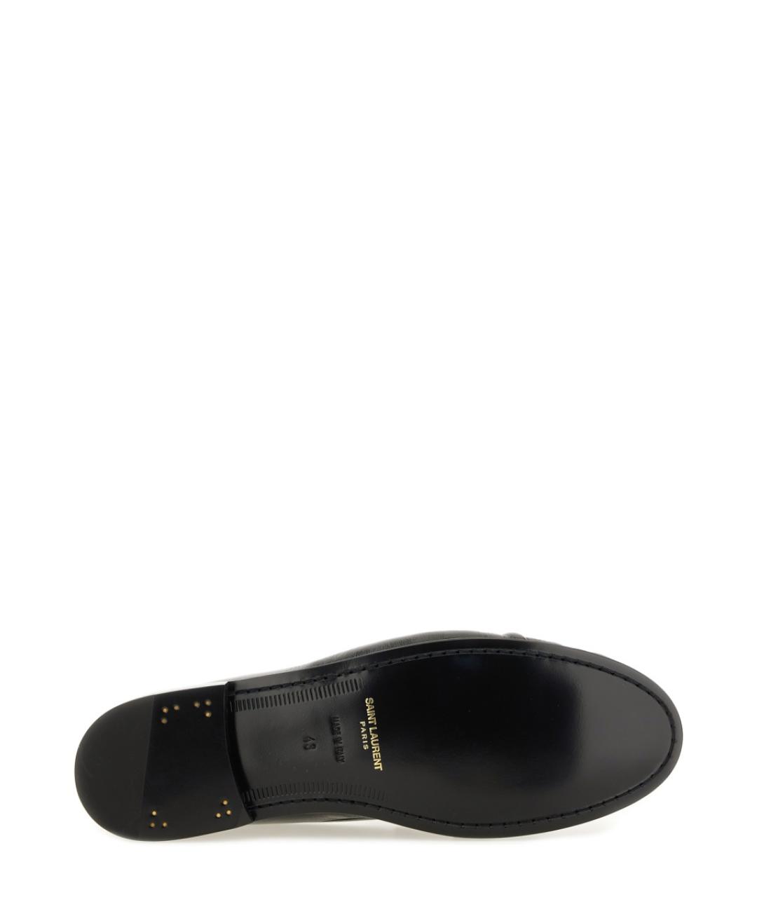 SAINT LAURENT Черные кожаные лоферы, фото 4