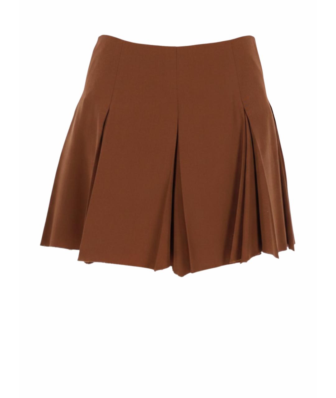 MARNI Коричневая шерстяная юбка мини, фото 1