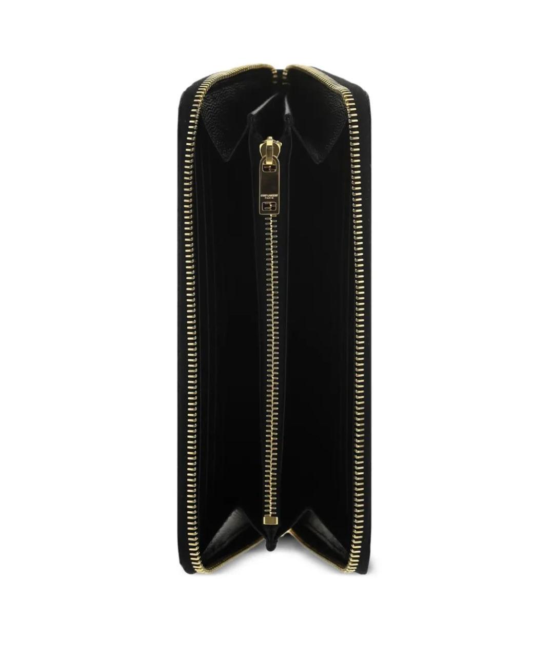SAINT LAURENT Черный кожаный кошелек, фото 3