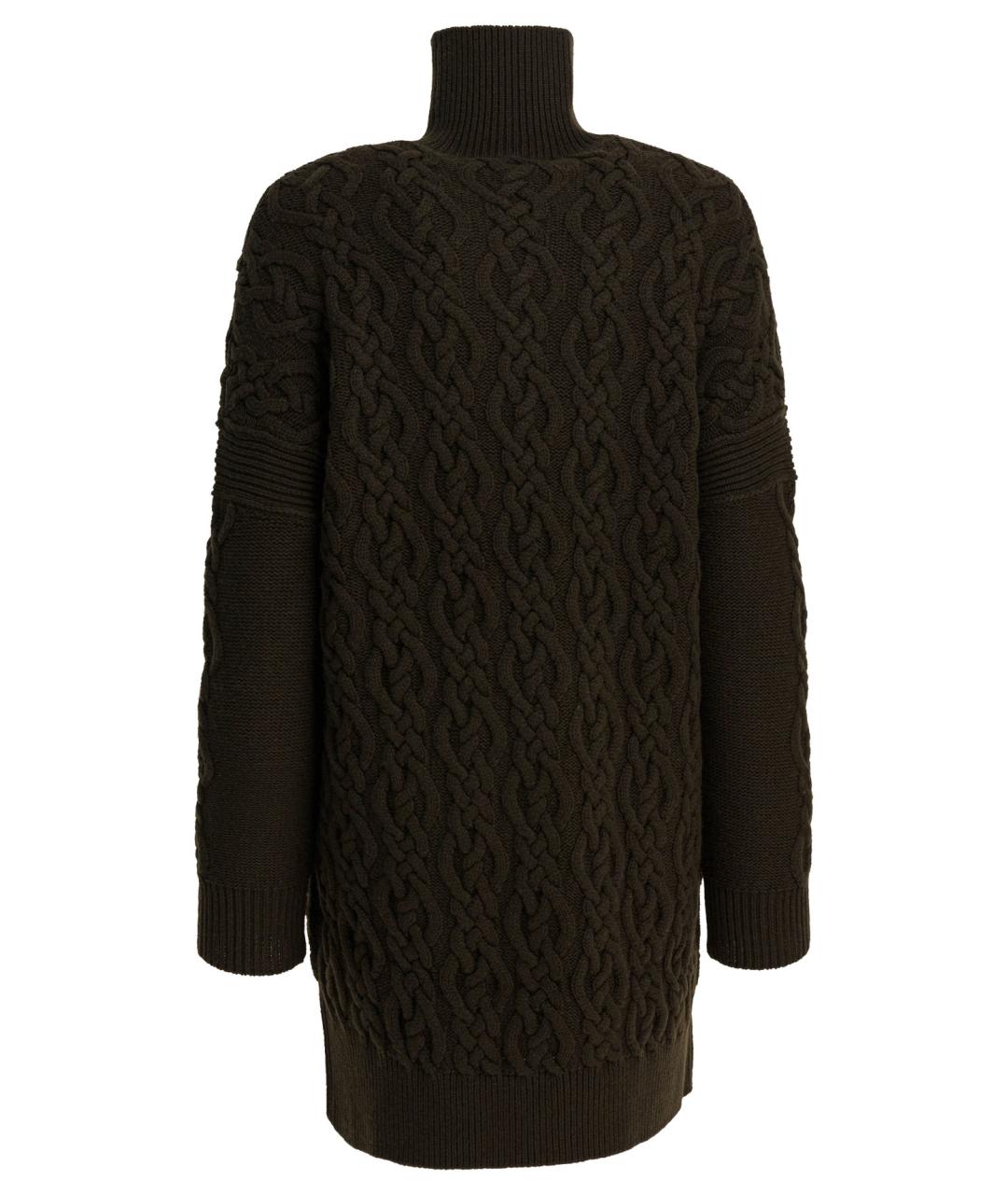 MAX MARA Зеленые шерстяное повседневное платье, фото 2