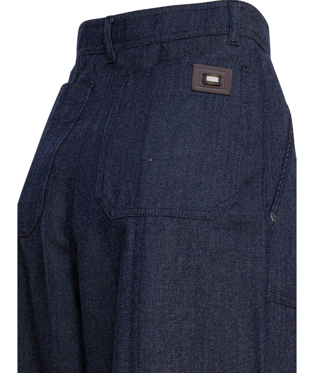 MAX MARA Синие шерстяные прямые брюки, фото 3