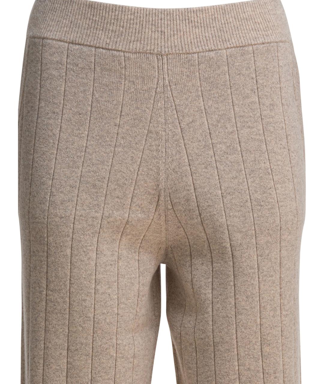 MAX MARA Бежевые кашемировые прямые брюки, фото 3