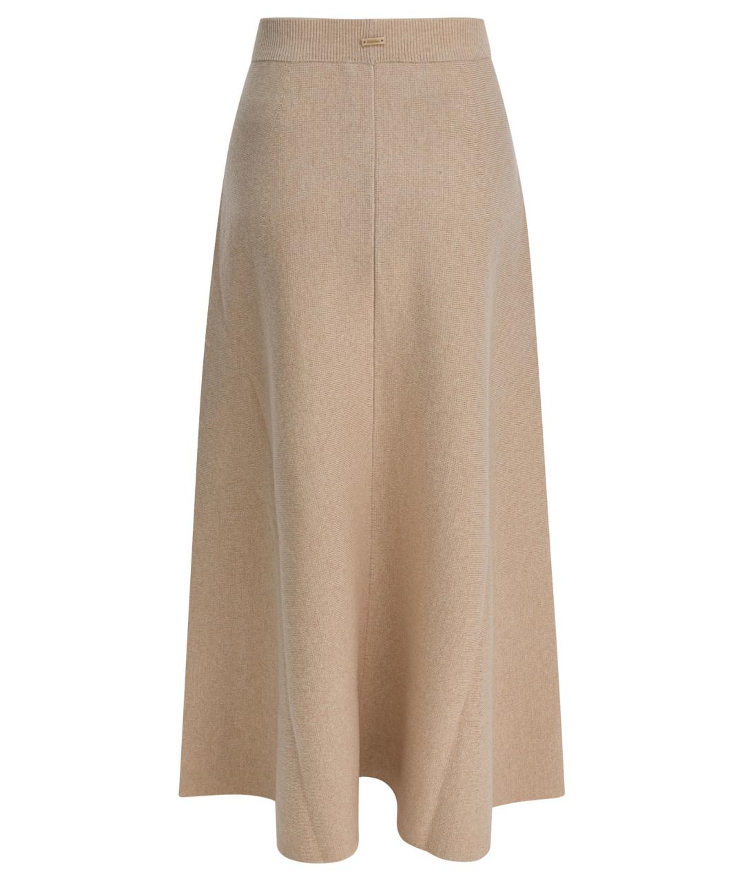 MAX MARA Бежевая шерстяная юбка миди, фото 2