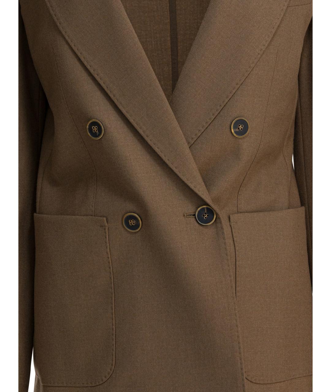 MAX MARA Коричневый кашемировый жакет/пиджак, фото 3