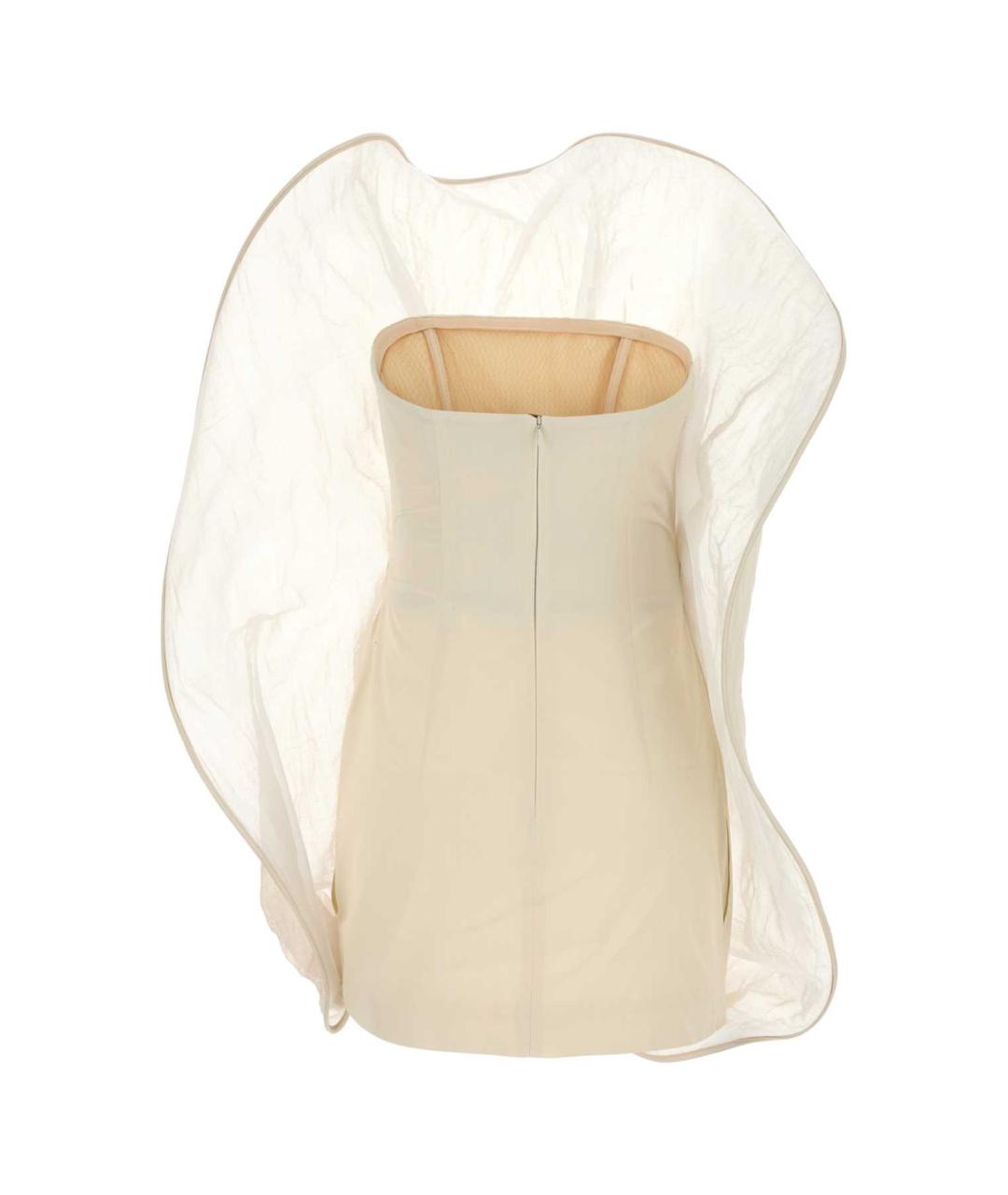 MAGDA BUTRYM Бежевое шерстяное коктейльное платье, фото 2