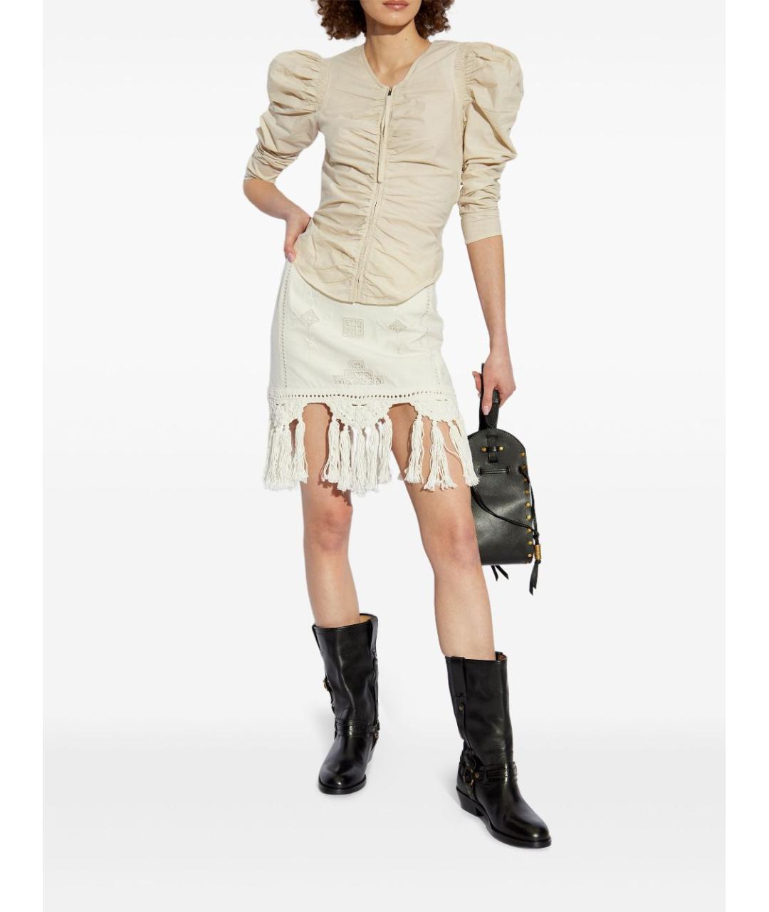 ISABEL MARANT Белая хлопковая юбка мини, фото 4