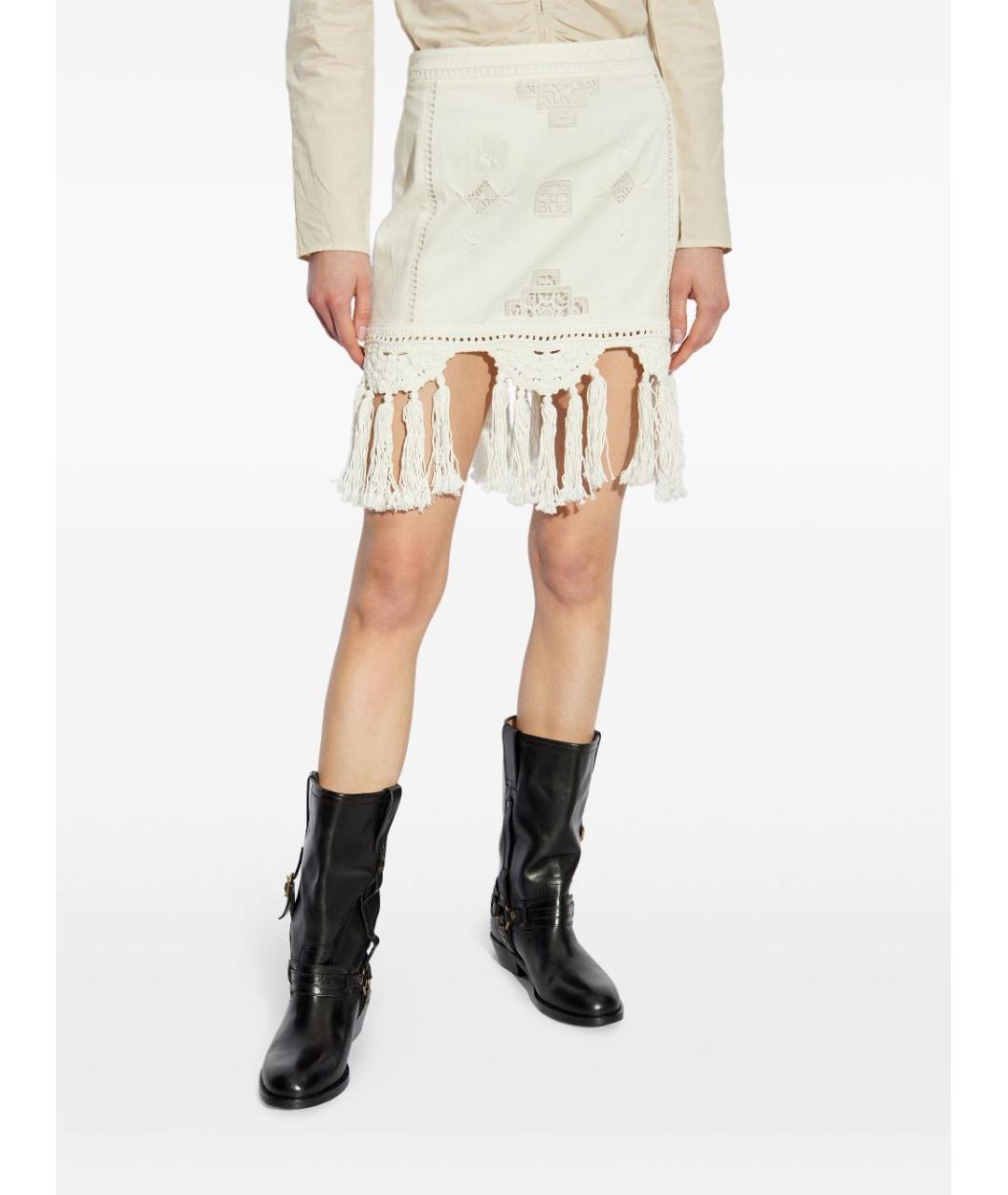 ISABEL MARANT Белая хлопковая юбка мини, фото 5