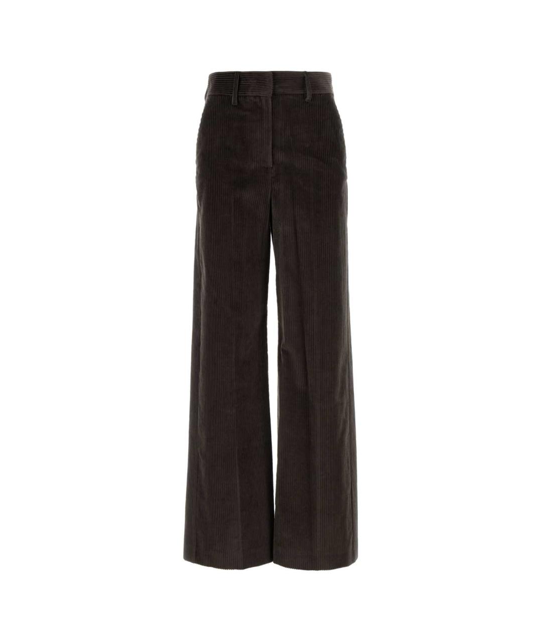 WEEKEND MAX MARA Коричневые хлопковые прямые брюки, фото 1