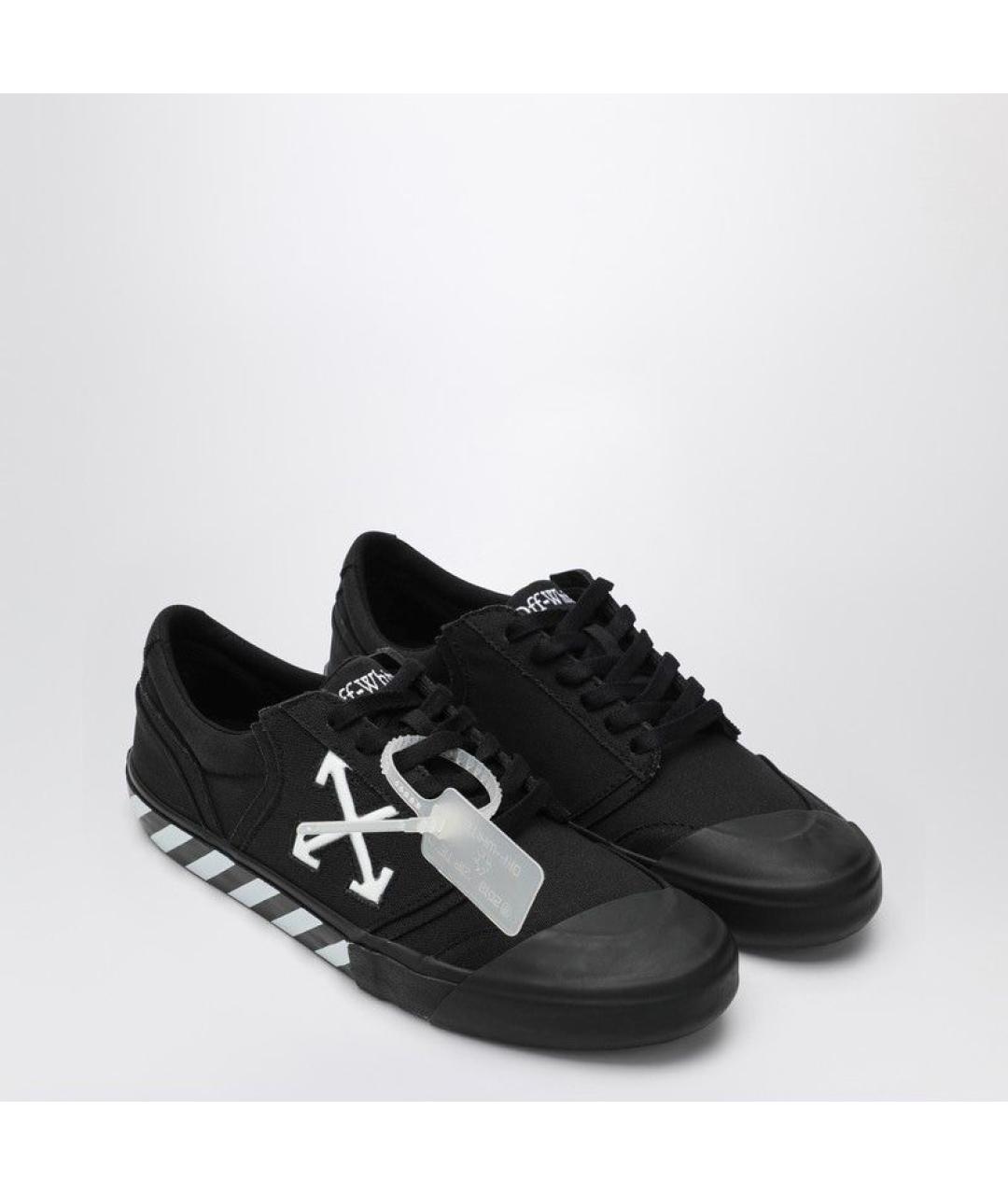 OFF-WHITE Черные текстильные низкие кроссовки / кеды, фото 4