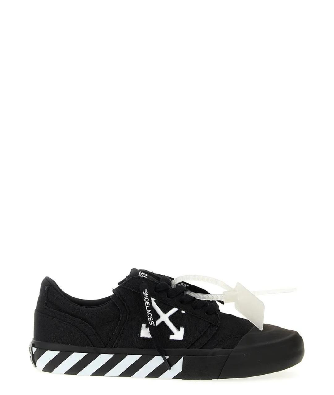 OFF-WHITE Черные текстильные низкие кроссовки / кеды, фото 1