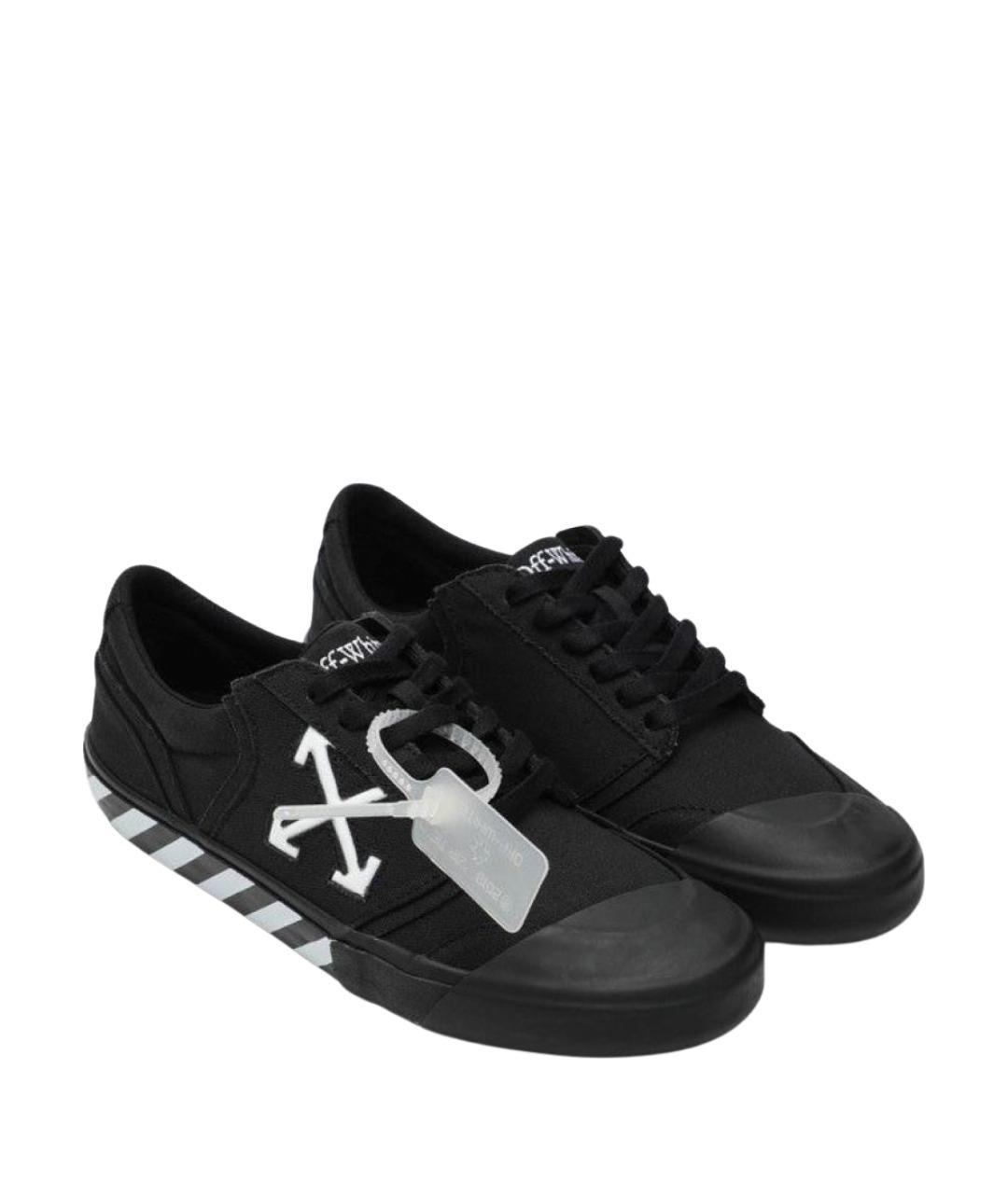 OFF-WHITE Черные текстильные низкие кроссовки / кеды, фото 2