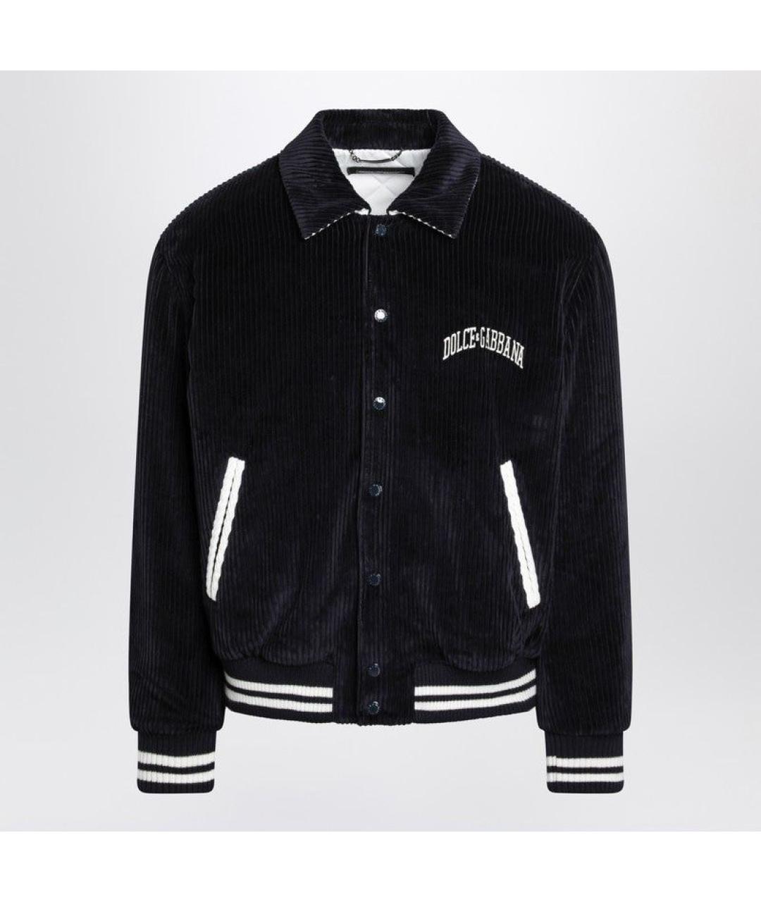 DOLCE&GABBANA Темно-синяя хлопковая кэжуал рубашка, фото 3