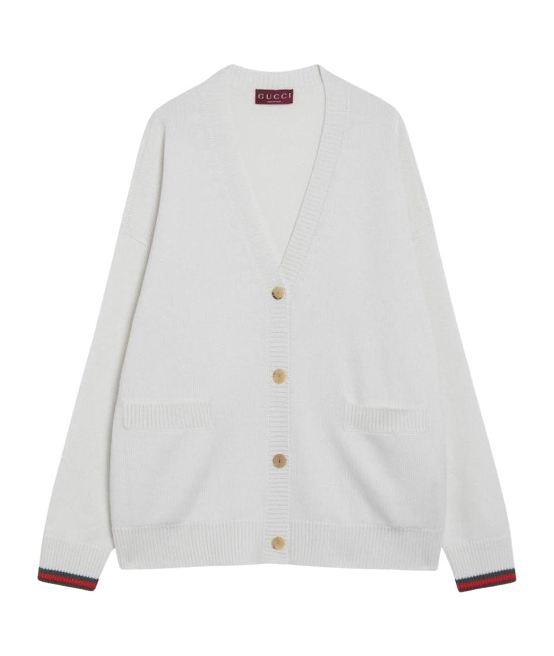 GUCCI Белый кашемировый кардиган, фото 1