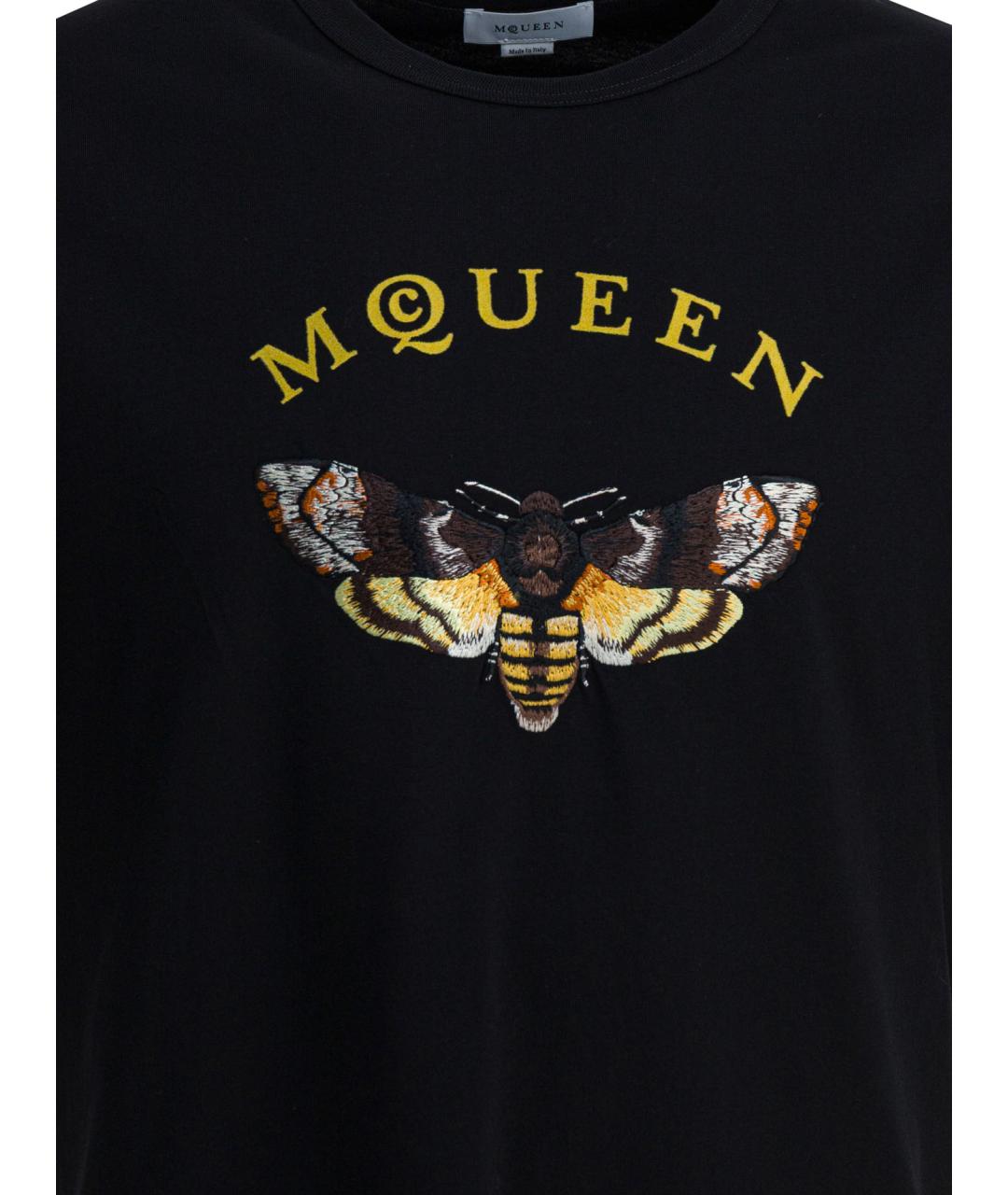 ALEXANDER MCQUEEN Черная хлопковая футболка, фото 3