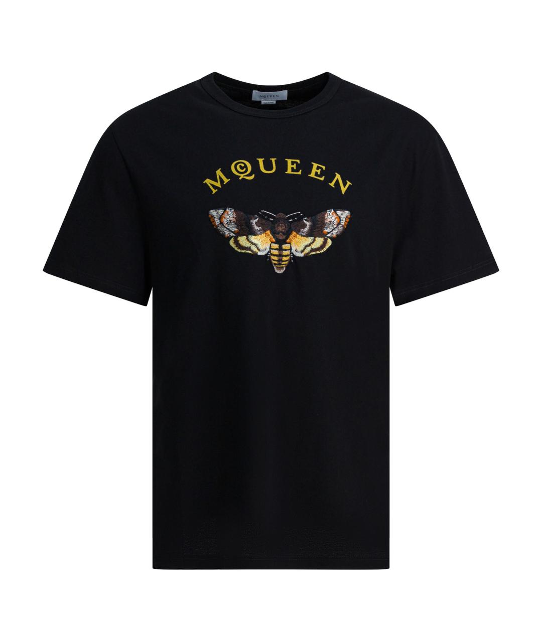 ALEXANDER MCQUEEN Черная хлопковая футболка, фото 1