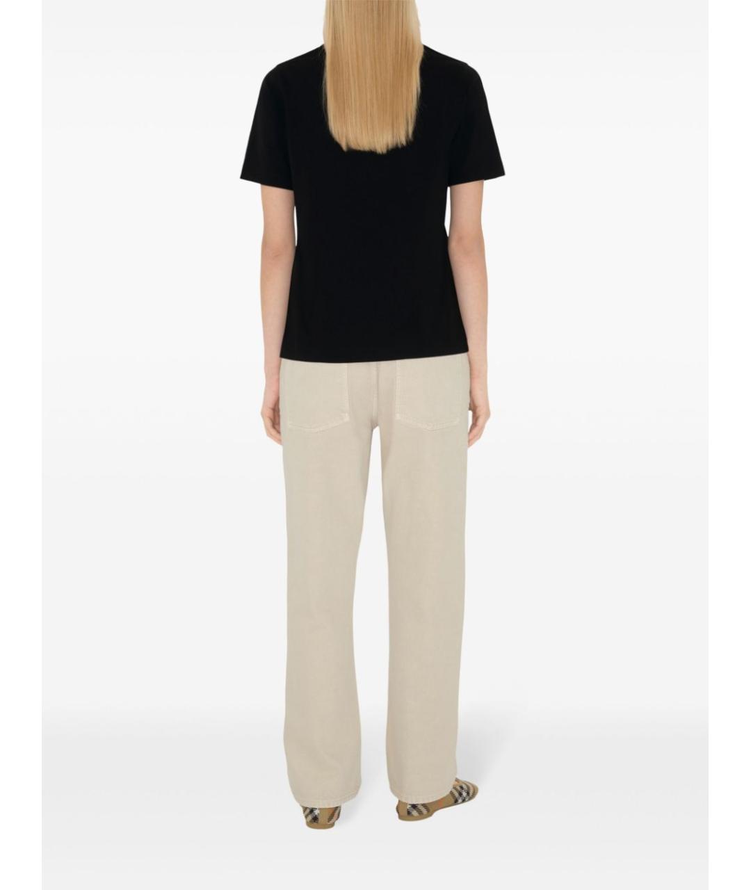 BURBERRY Черная хлопковая футболка, фото 5