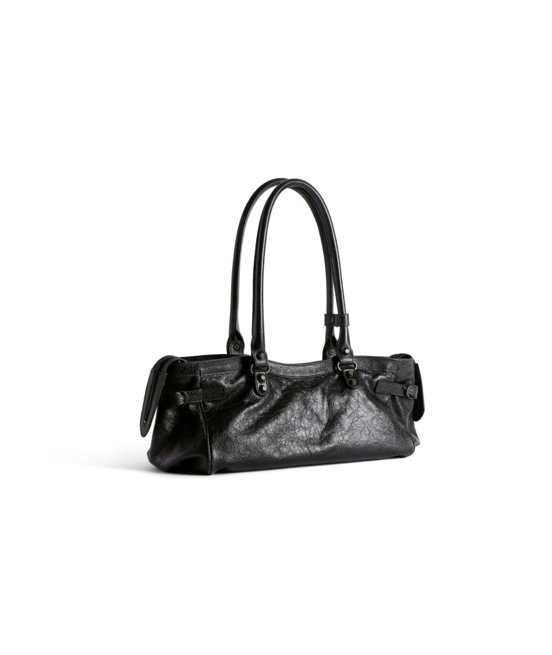 BALENCIAGA Черная кожаная сумка через плечо, фото 3