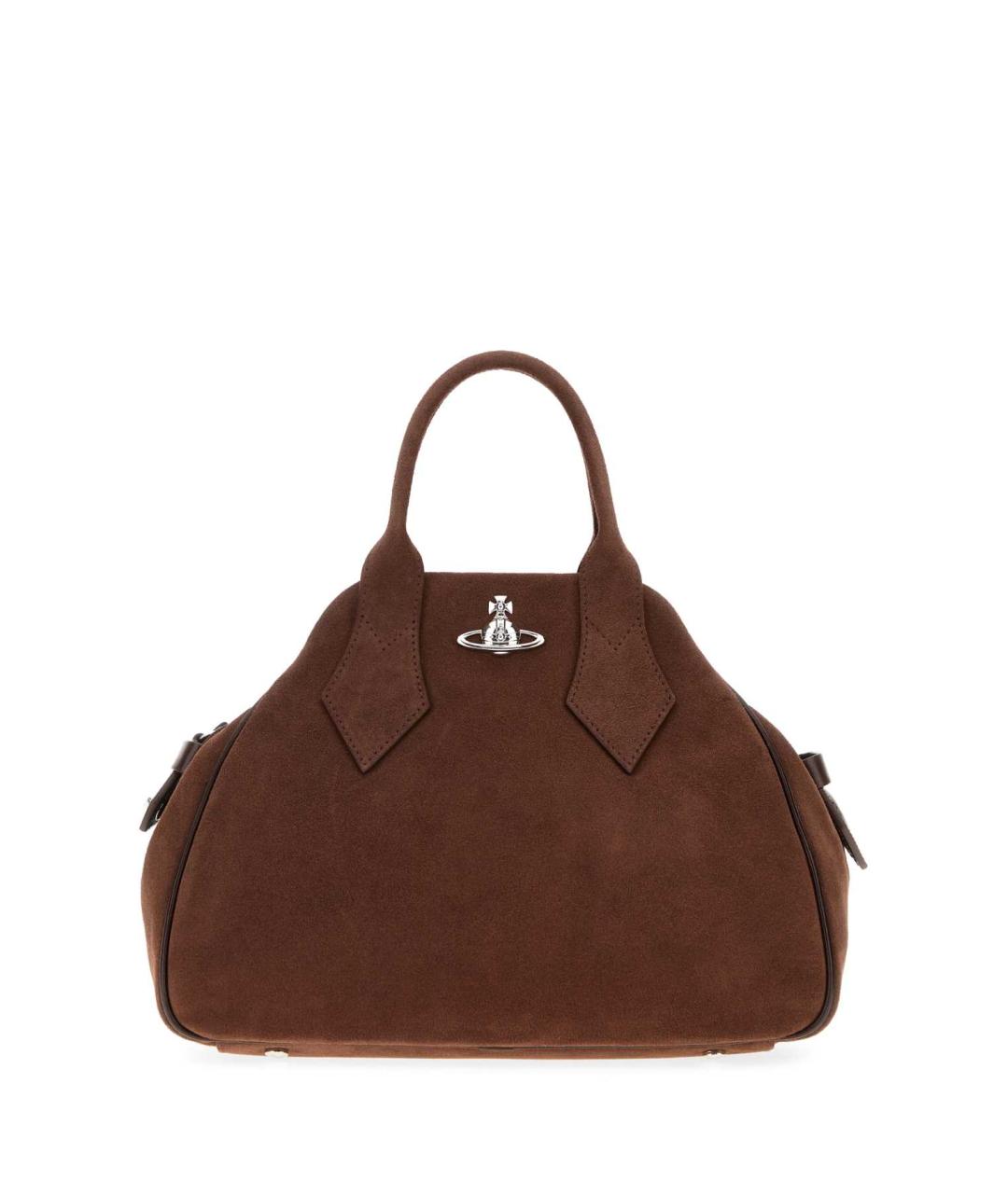 VIVIENNE WESTWOOD Коричневая замшевая сумка с короткими ручками, фото 1