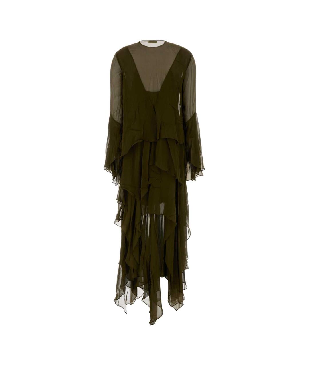 ZIMMERMANN Зеленые шелковое повседневное платье, фото 2