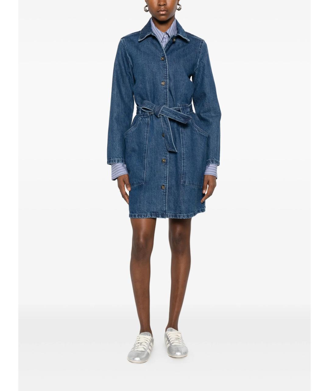 A.P.C. Синее хлопковое повседневное платье, фото 2