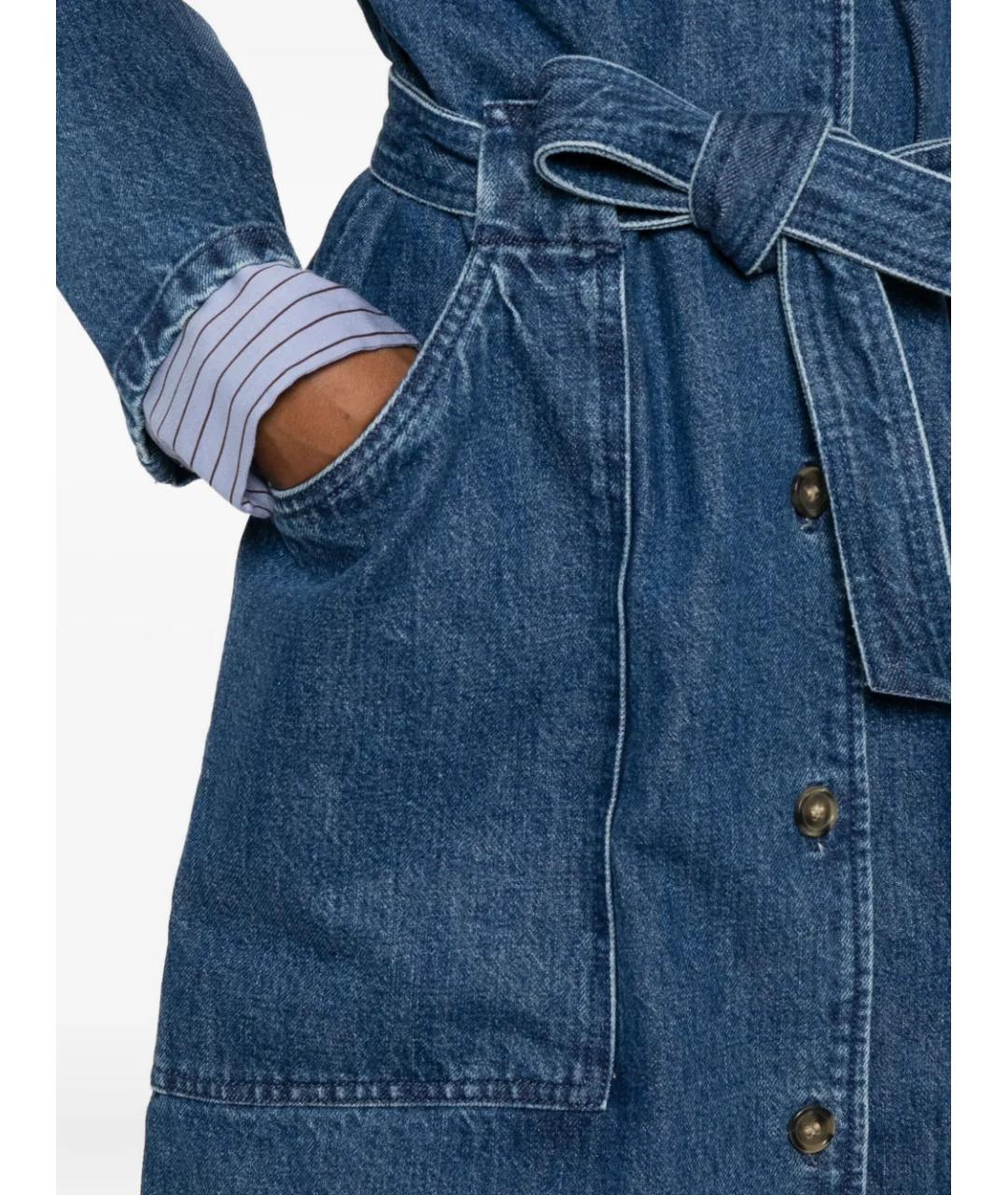A.P.C. Синее хлопковое повседневное платье, фото 5