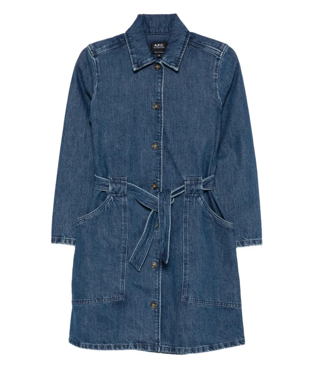 A.P.C. Синее хлопковое повседневное платье, фото 1