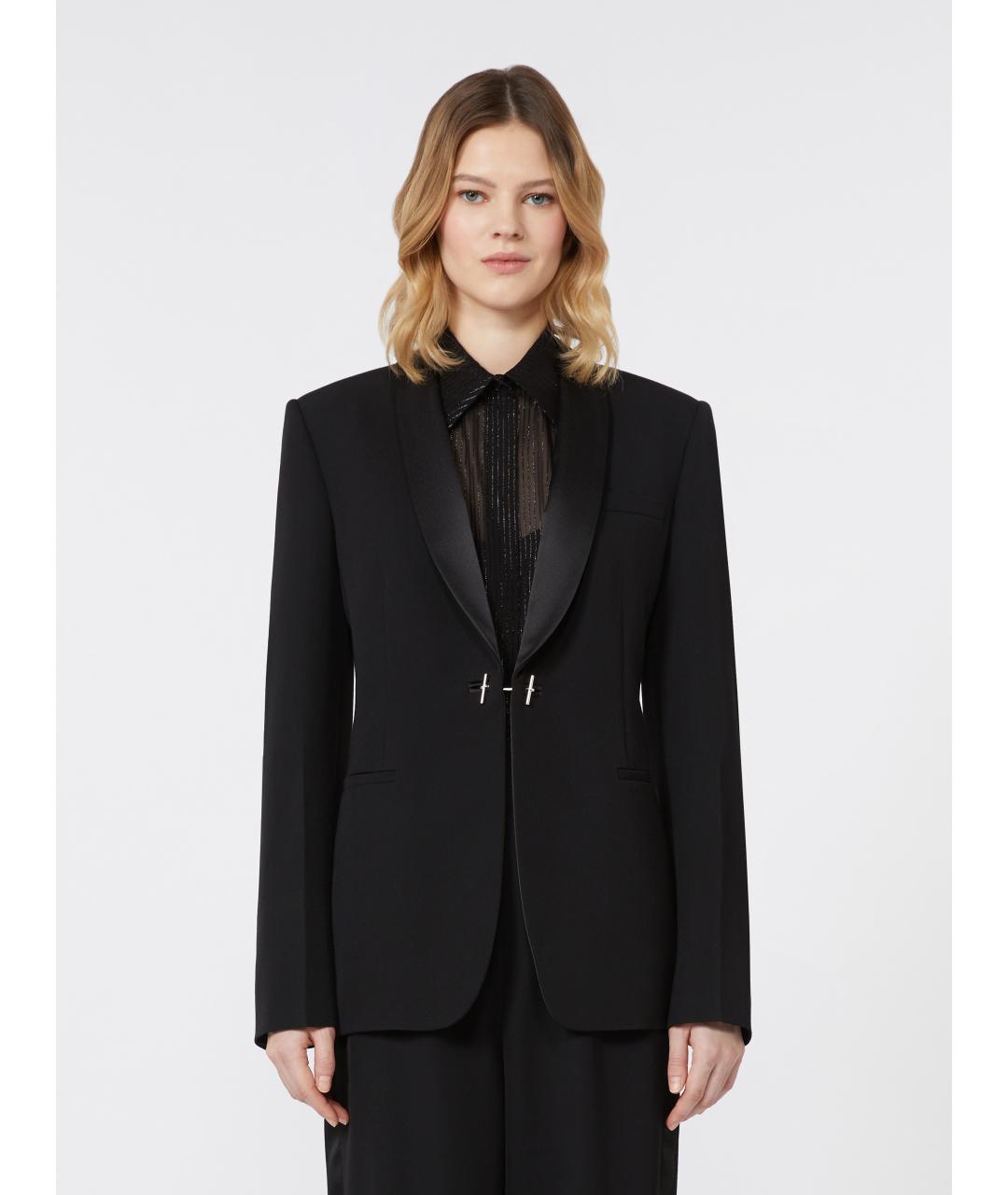 MAX MARA Черный шерстяной жакет/пиджак, фото 3