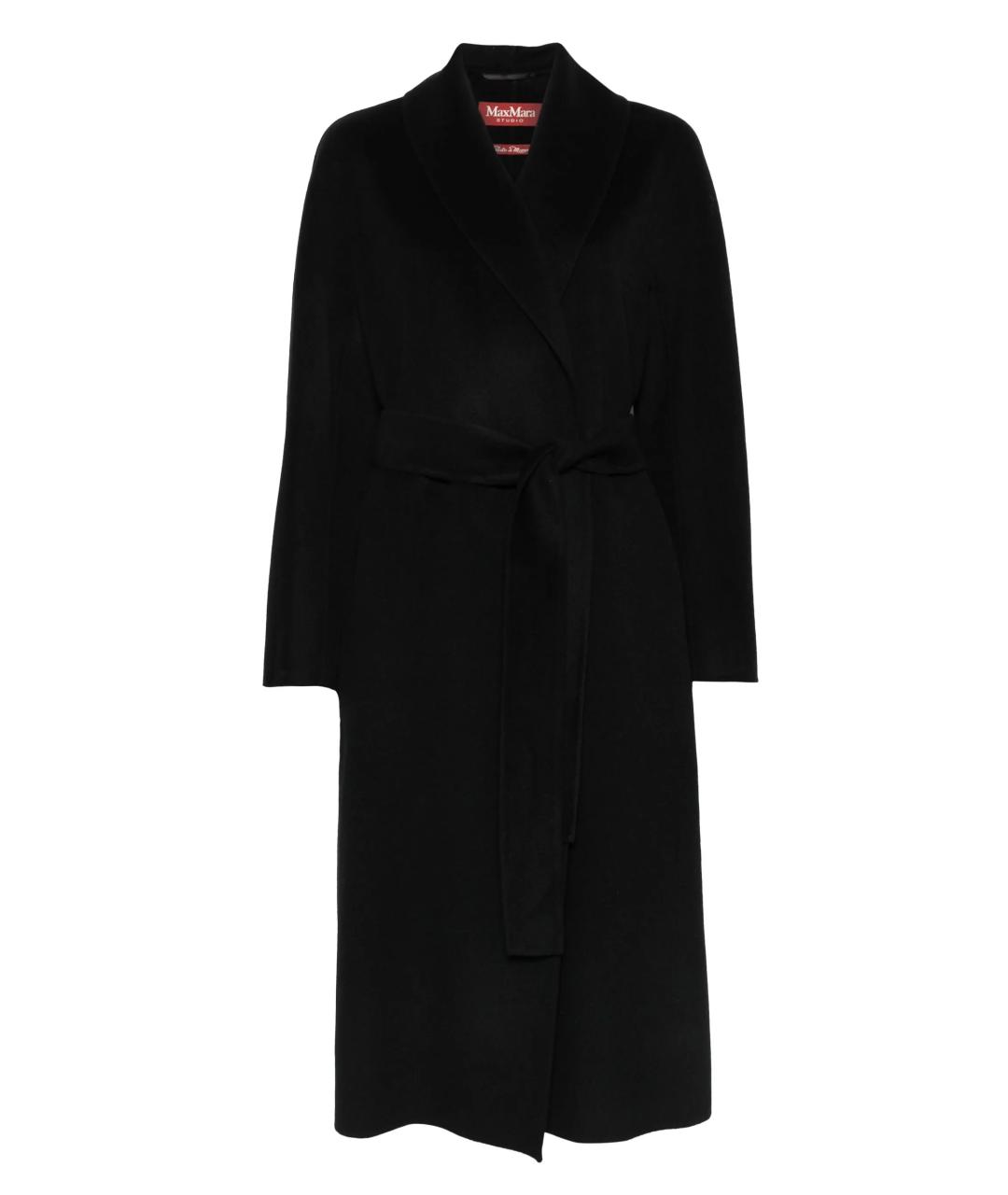 MAX MARA STUDIO Черное кашемировое пальто, фото 1