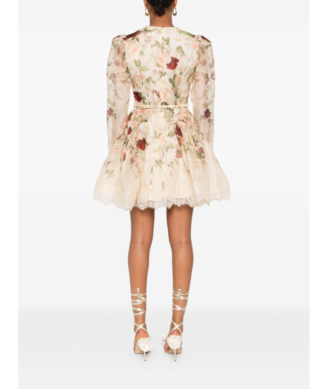 ZIMMERMANN Мульти льняное коктейльное платье, фото 4