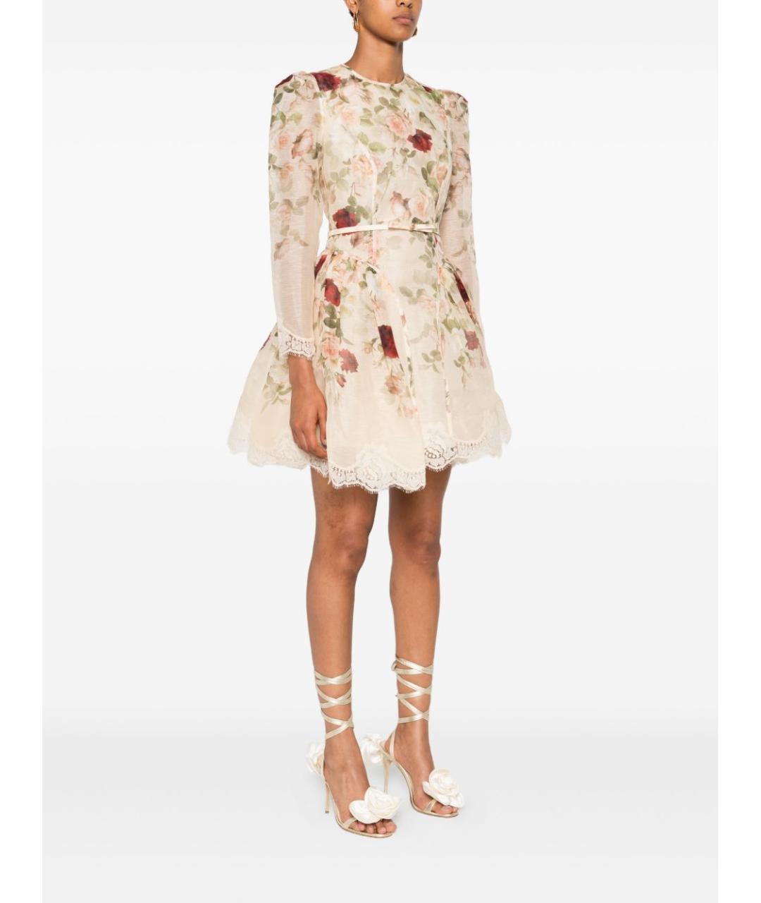 ZIMMERMANN Мульти льняное коктейльное платье, фото 3
