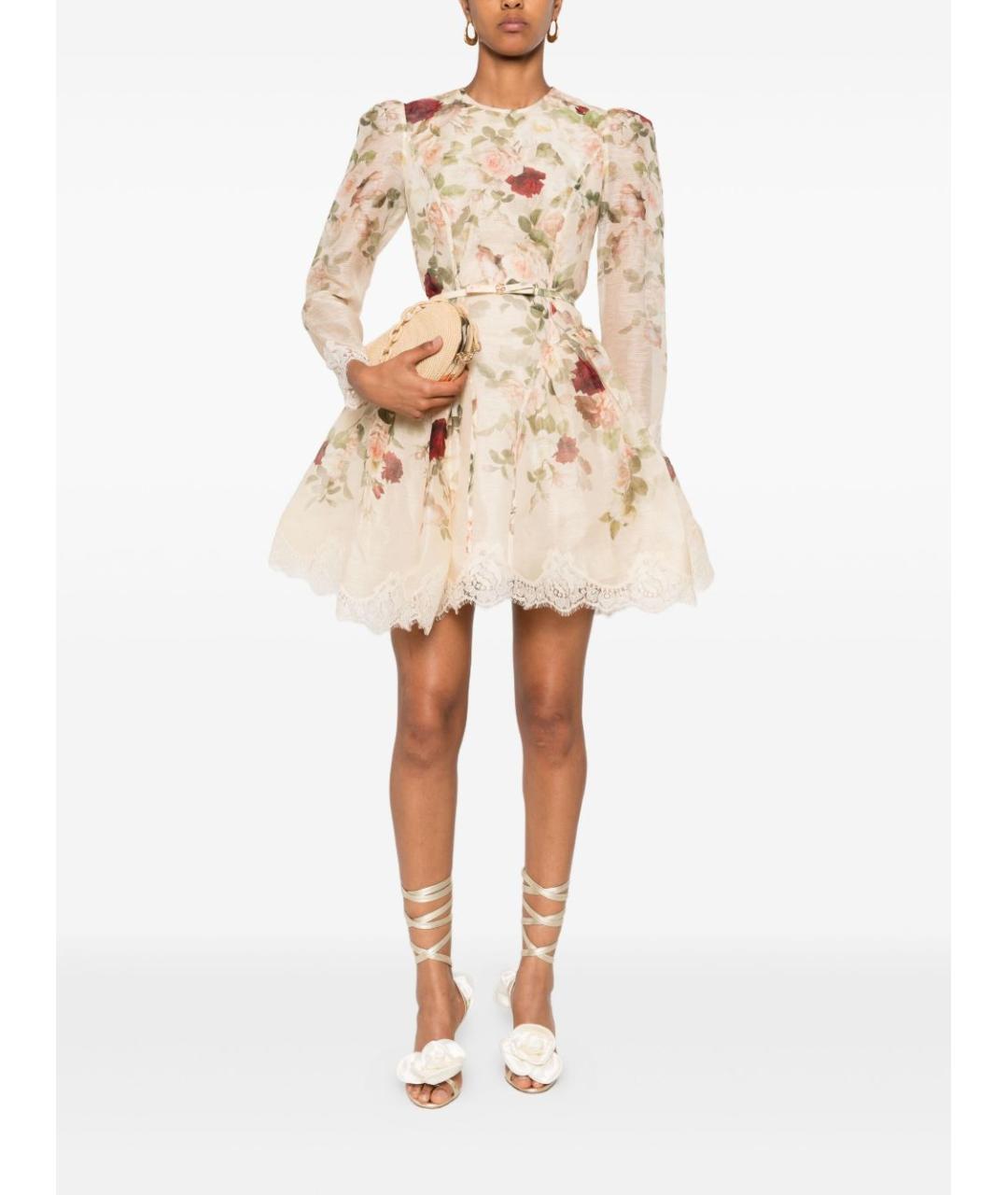 ZIMMERMANN Мульти льняное коктейльное платье, фото 2
