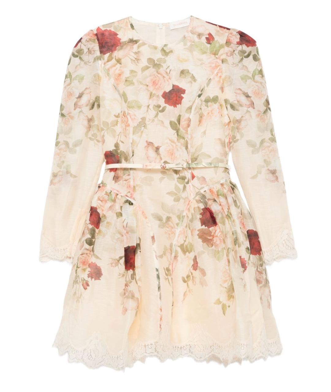 ZIMMERMANN Мульти льняное коктейльное платье, фото 1
