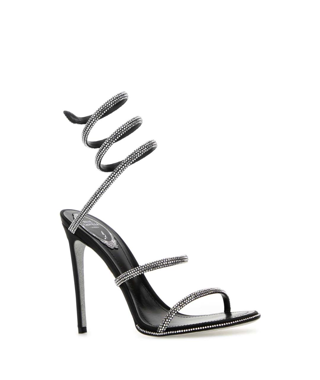 RENE CAOVILLA Черные кожаные босоножки, фото 2