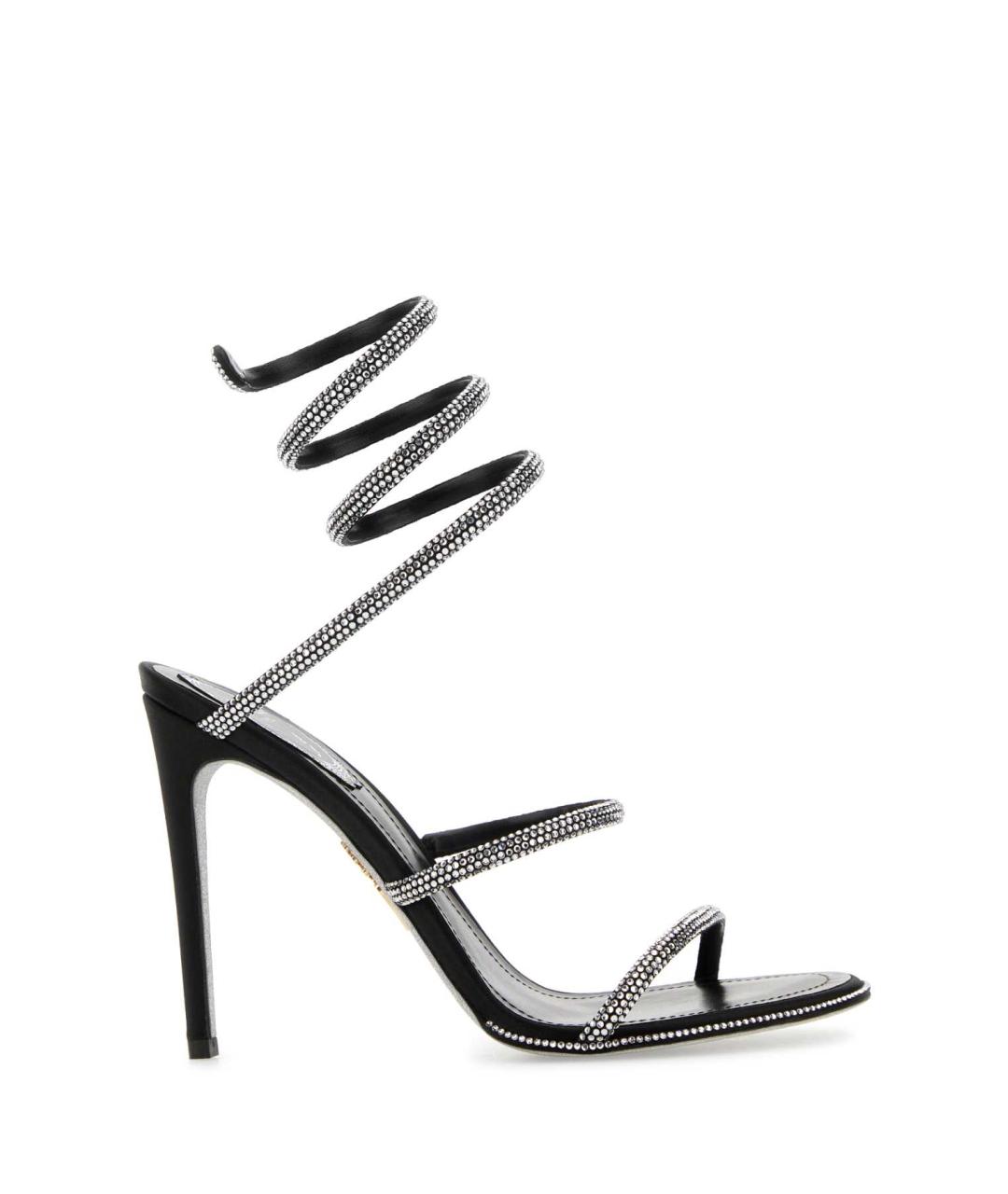 RENE CAOVILLA Черные кожаные босоножки, фото 1