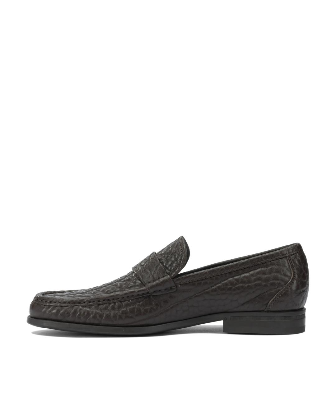 FERRAGAMO Коричневые кожаные лоферы, фото 3