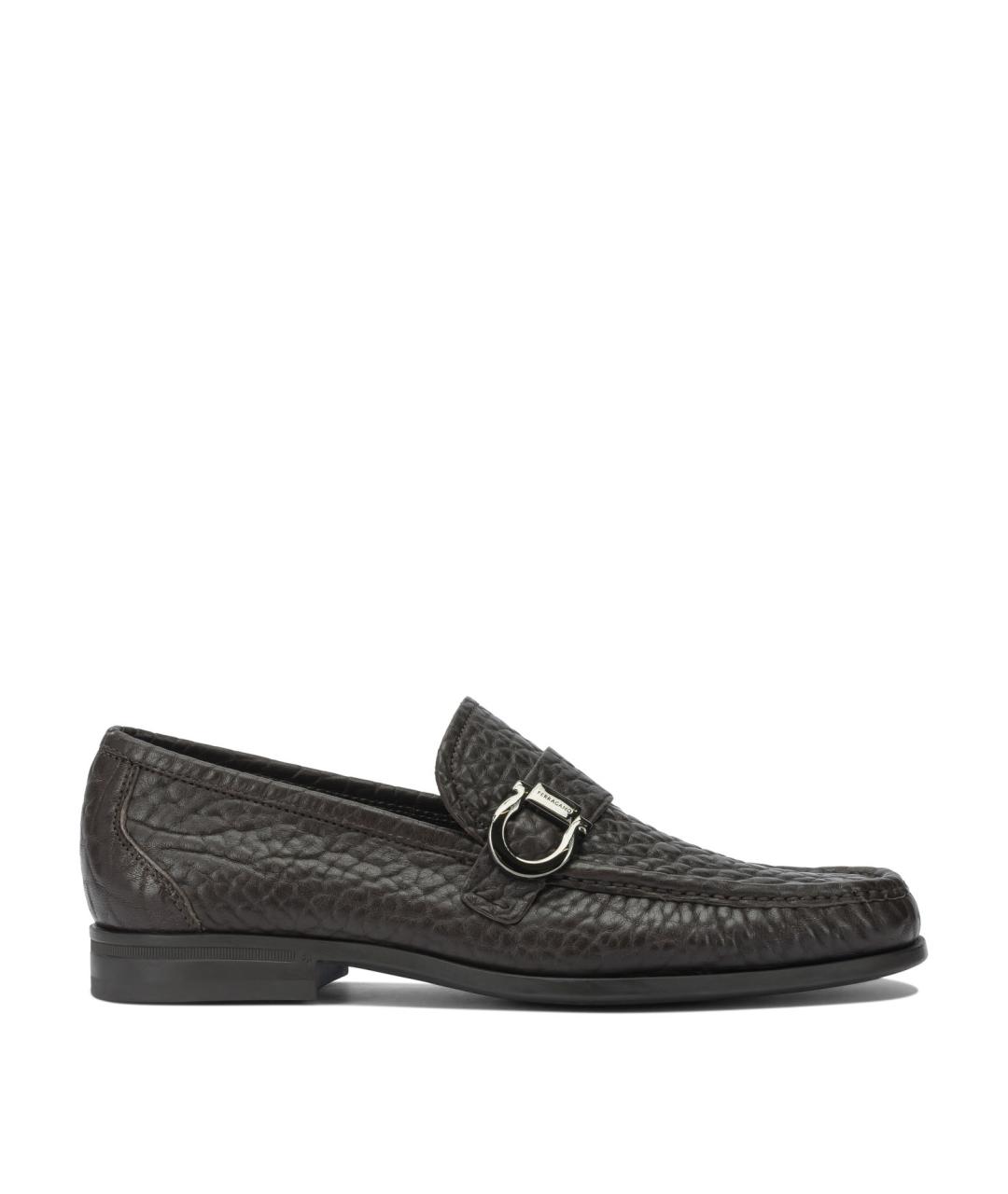 FERRAGAMO Коричневые кожаные лоферы, фото 1