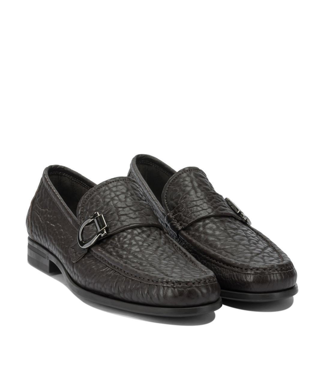 FERRAGAMO Коричневые кожаные лоферы, фото 2
