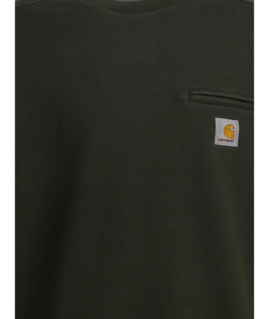 CARHARTT WIP Зеленый хлопковый джемпер / свитер, фото 3