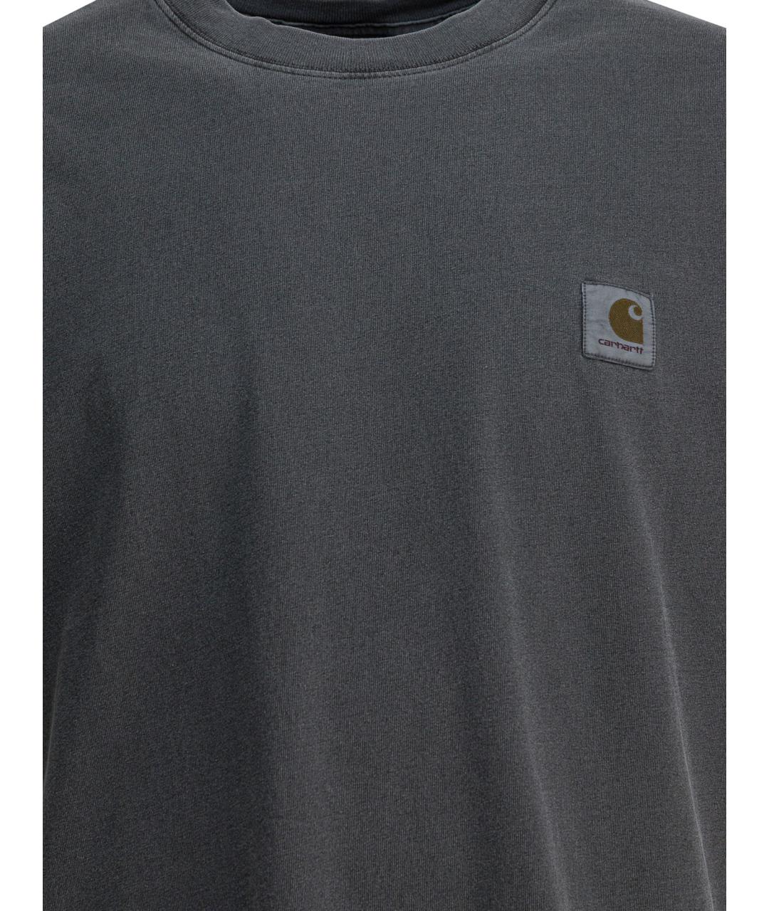 CARHARTT WIP Серая хлопковая футболка, фото 3